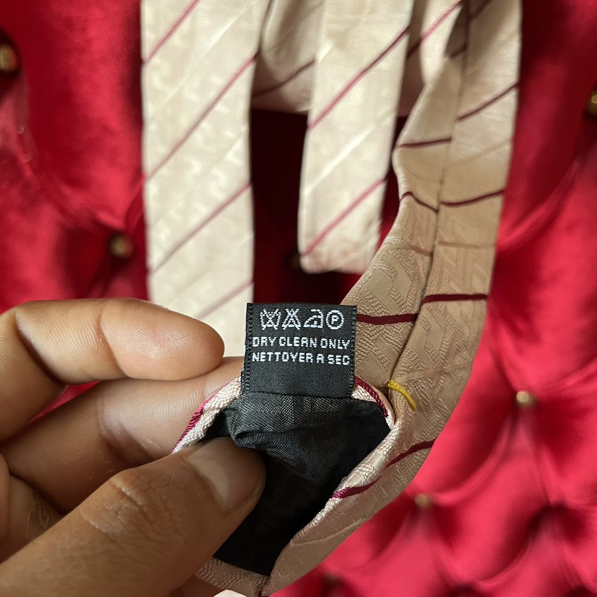 Fendi Fendi Double F Diagonal Stripe Seta Soie Silk Siede Tie Size ONE SIZE - 7 Thumbnail