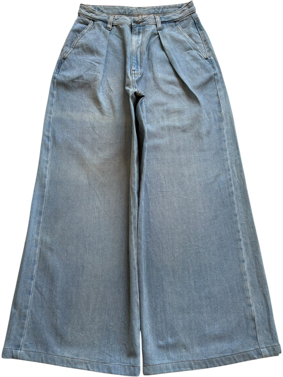 GU × Japanese Brand Vintage GU Blue Wash Loose Baggy Jeans Size US 27 - 1 Thumbnail