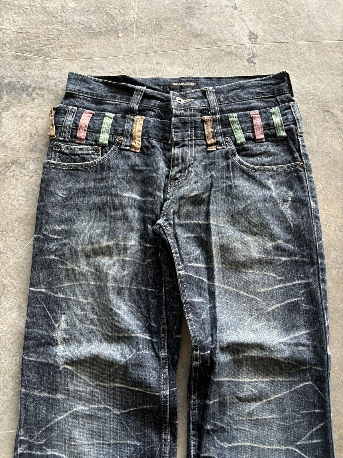 PPFM CRAZY DOUBLE WAIST NYLAUS PUNK GRUNGE SICK FADED CLAW WASHED Size US 32 / EU 48 - 2 Thumbnail