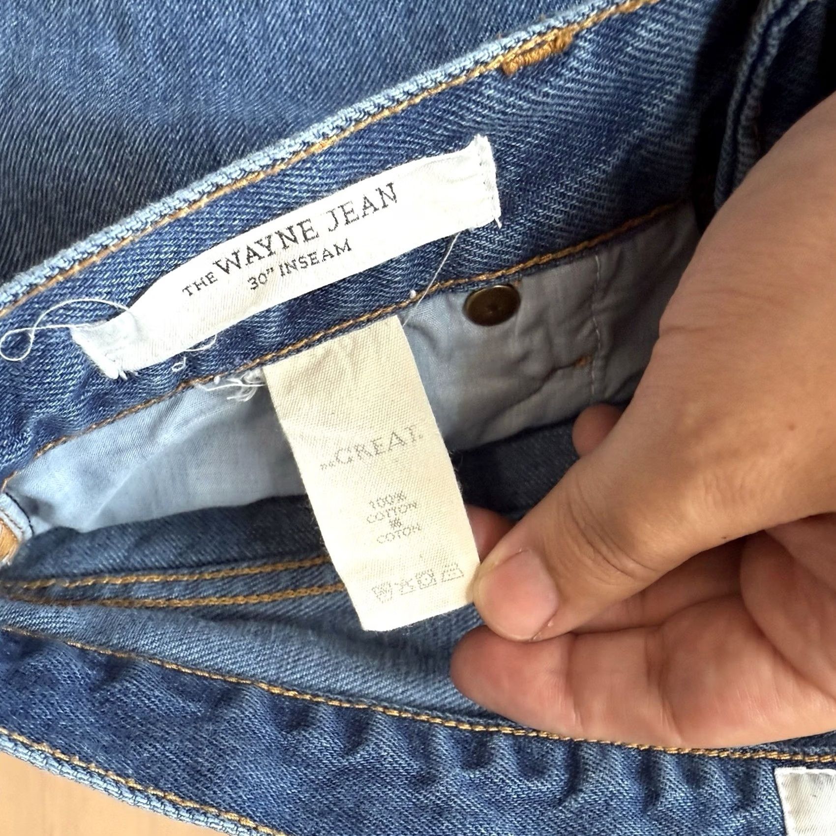 THE GREAT The Great Jeans Women's 29 Blue The Wayne Straight Glam Boho Party New York Jeans Regular 29 Blue Satin? Size 29" - 6 Thumbnail