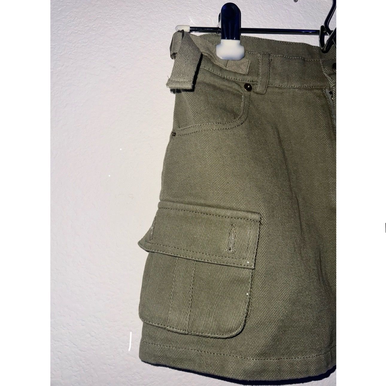 Japanese Brand × Vintage Princess Polly XX Size 4 Womens Olive Green Cargo Mini Skirt Size 27" / US 4 / IT 40 - 8 Thumbnail