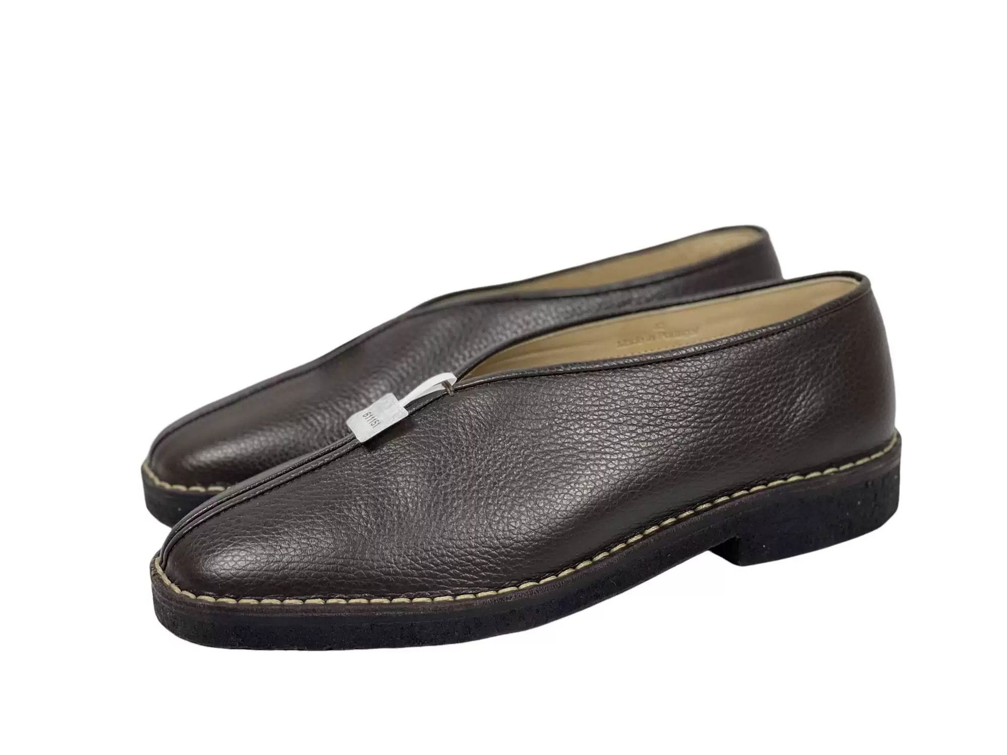 Lemaire Lemarie Brown Lychee-Pattern Monk Shoes Size US 9 / EU 42 - 1 Thumbnail