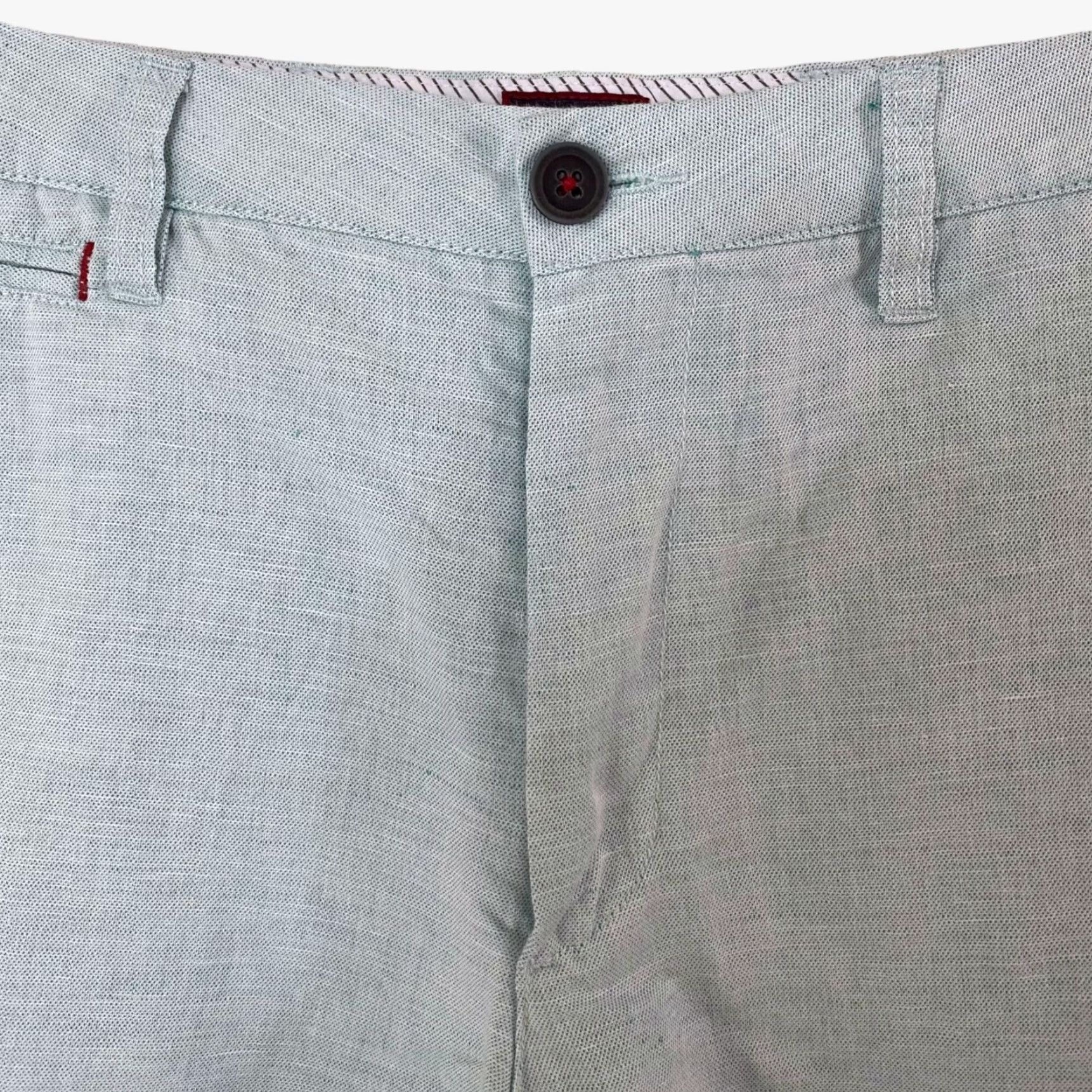 UNTUCKit UNTUCKit Paumanok Golf Shorts Light Green Flat-Front Linen Chinos Men 36 5-Pocket Casual Travel Size US 36 / EU 52 - 5 Thumbnail