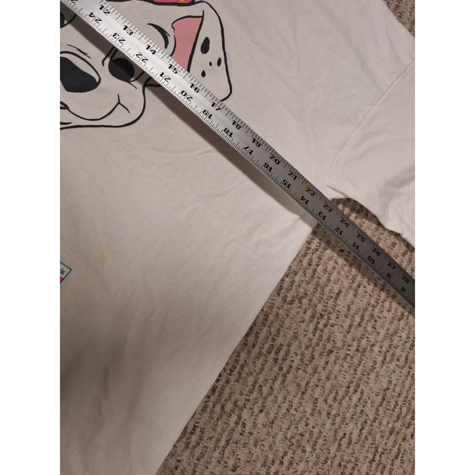 Disney VINTAGE 90s Disney 101 Dalmatians Cartoon TV Movie Graphic Print T-Shirt Short Sleeve Crew Neck L White Unisex Adults Mens Womens Size US L / EU 52-54 / 3 - 6 Thumbnail