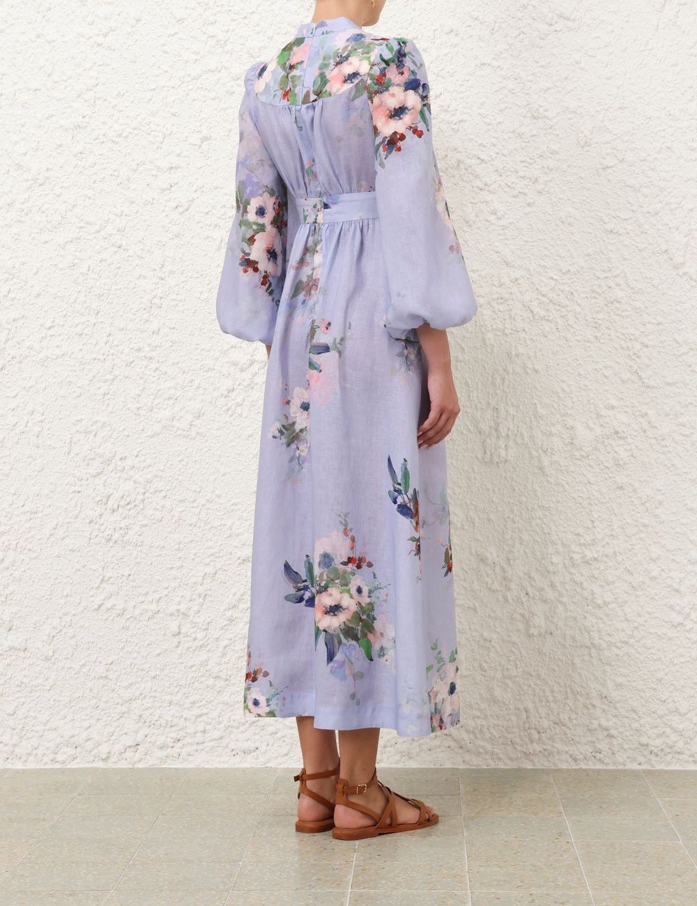 Zimmermann oc11z0126 Everley Plunge Midi Dress in Multicolor Size L / US 10 / IT 46 - 4 Thumbnail