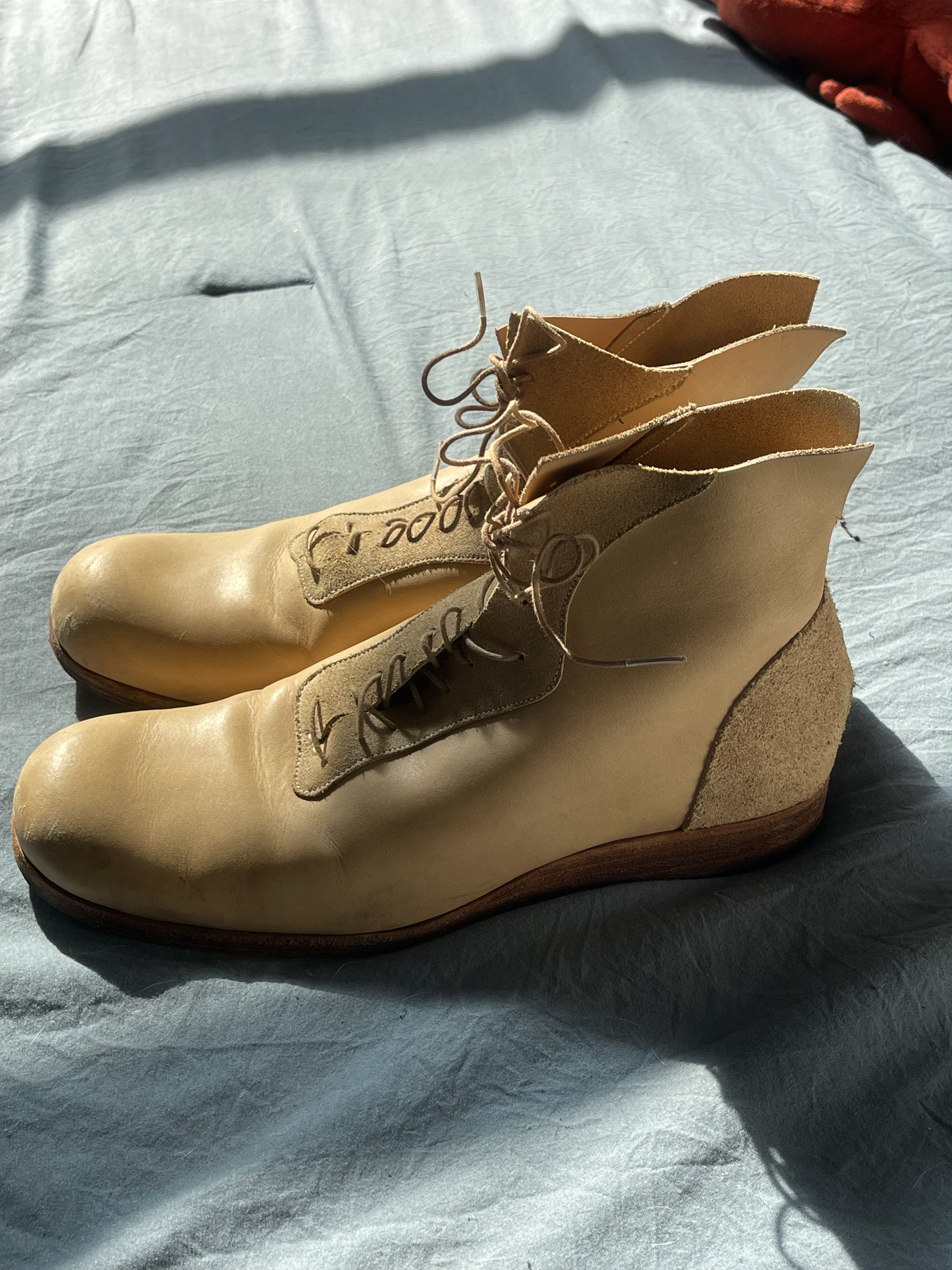 Takahiromiyashita The Soloist. Takahiromiyashita The Soloist Lace-Up Natural Leather Boots Size US 8 / IT 38 - 1 Thumbnail