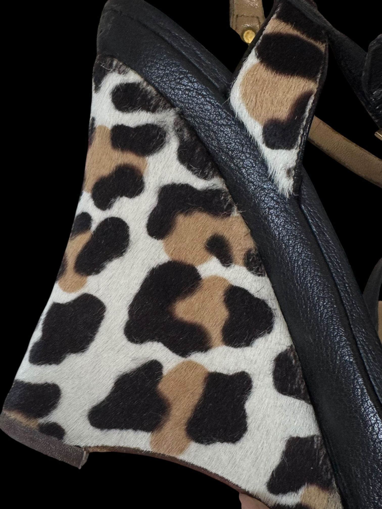 Giovanni Valentino Valentino Garavani Pony Hair Leopard Platform Sandals Size US 11 / IT 41 - 5 Thumbnail
