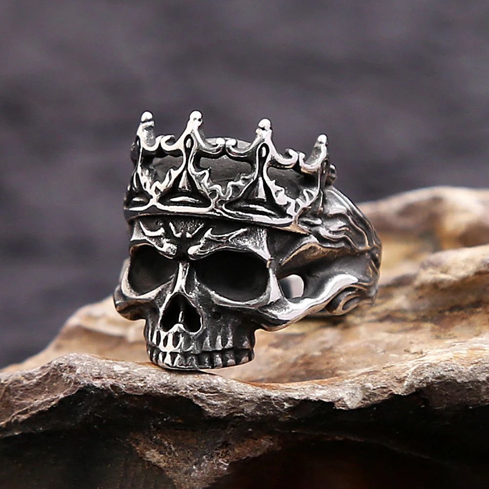 Japanese Brand × Jewelry × Vintage Crown Calvarium Skull Ring Size ONE SIZE - 4 Thumbnail