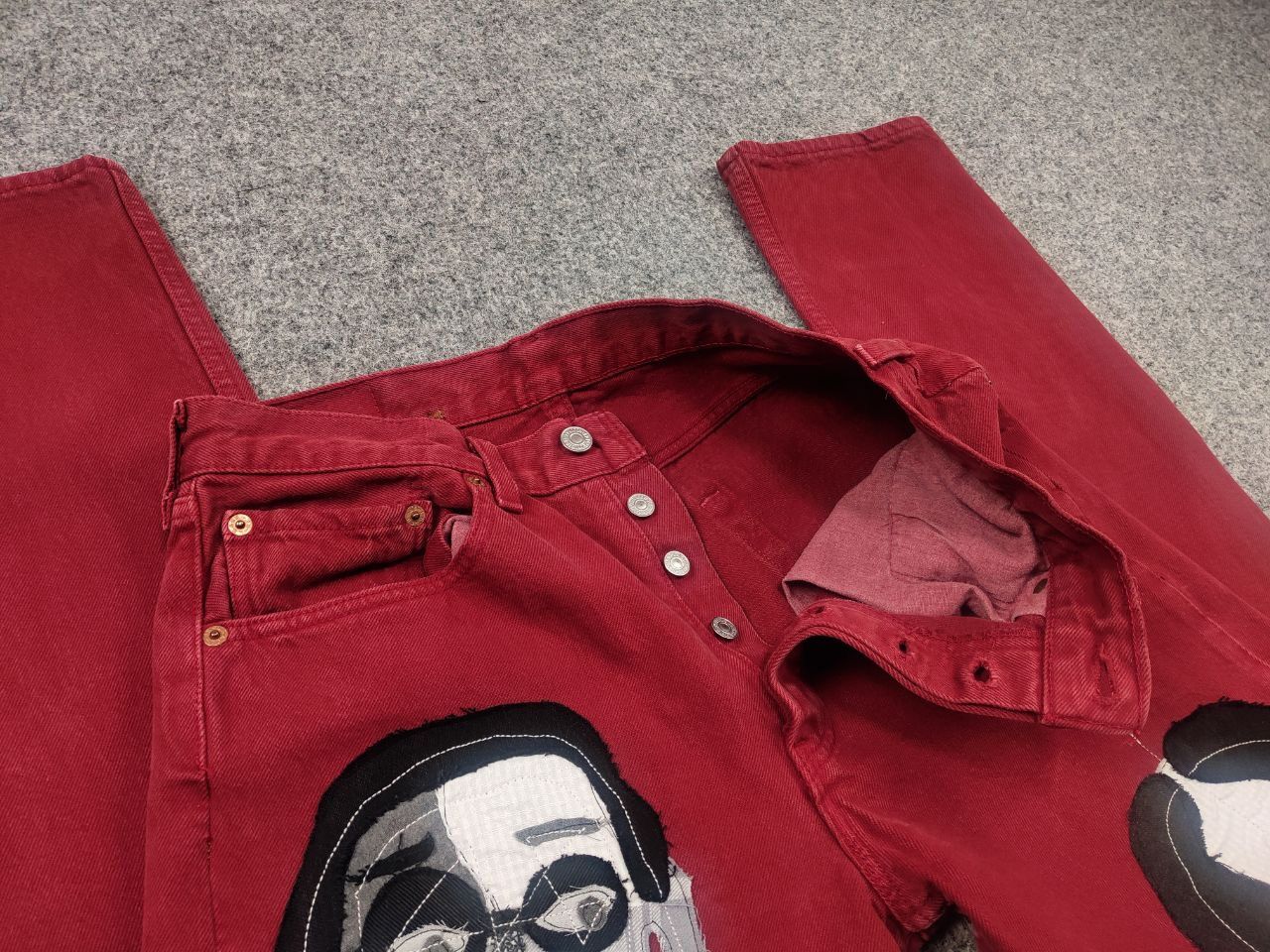 Levi's Vintage 90's Levis 501 Sashiko Patchwork Face Jeans watanabe Size 31" - 16 Thumbnail