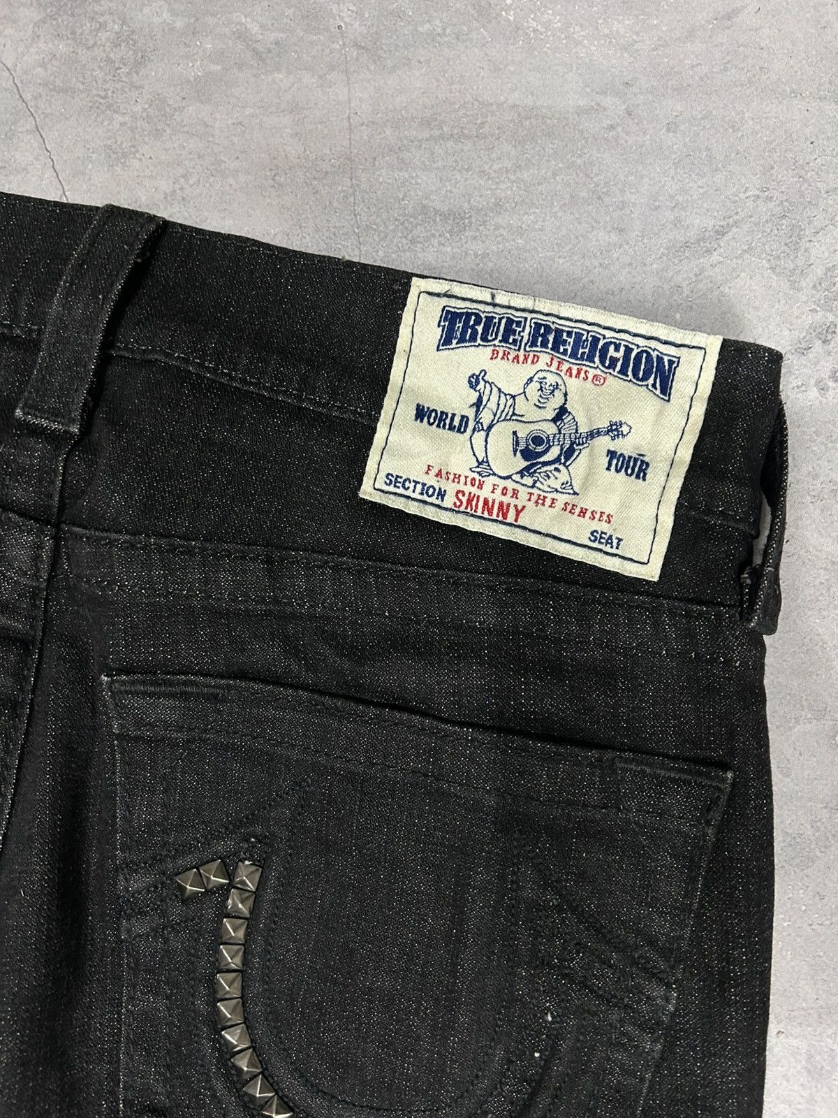 True Religion × Vintage True Religion Ricky Relaxed Straight Black Denim Jeans Y2K Size US 31 - 6 Thumbnail