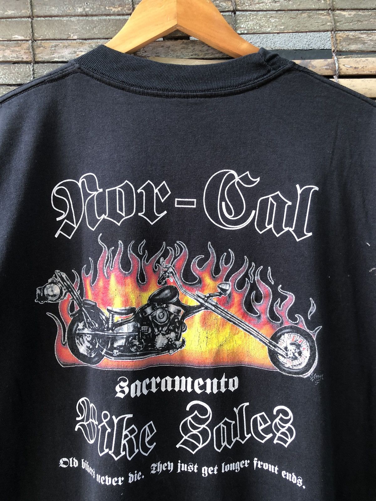 Harley Davidson 🔥Vintage🔥90s Sunfaded American Choopers Flames Tshirts Size US XXL / EU 58 / 5 - 2 Thumbnail
