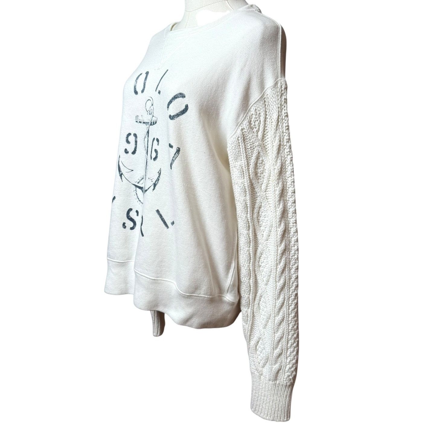 Polo Ralph Lauren Polo Ralph Lauren Aran-Knit Fleece Pullover M Relaxed Fit Size M / US 6-8 / IT 42-44 - 6 Thumbnail