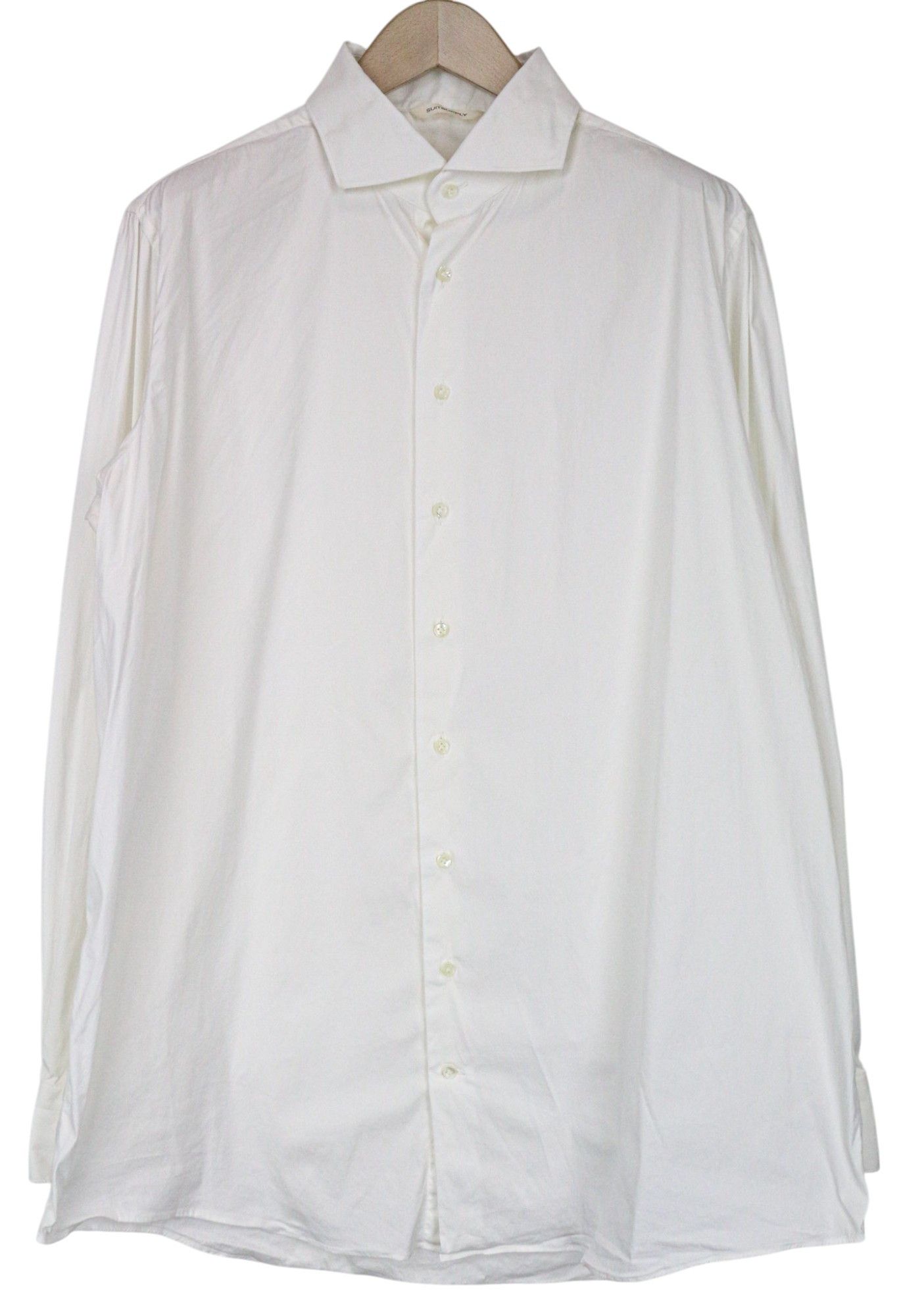 Suitsupply ~XL Slim White Cotton Stretch Twill Shirt 79153 Size US XL / EU 56 / 4 - 1 Thumbnail