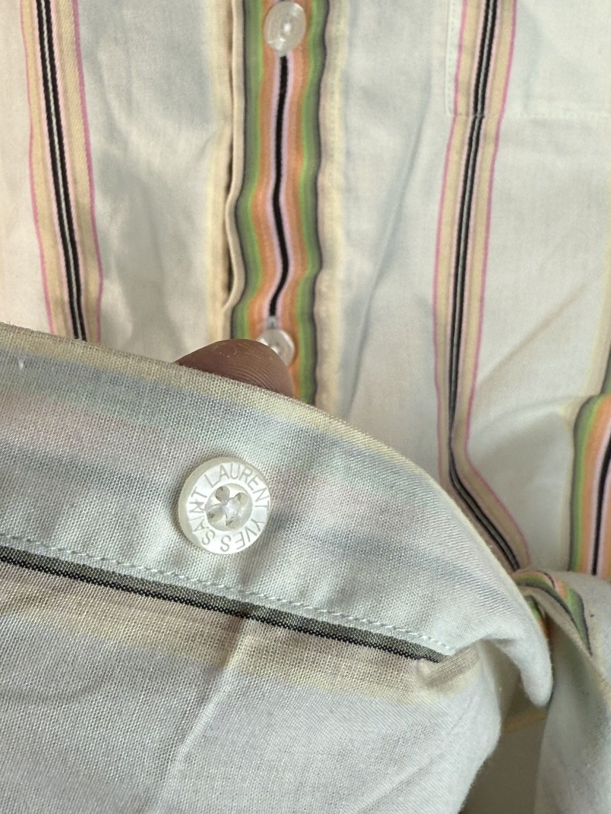 Multicolor YSL Shirt Short Sleeve Button Up Collar Vintage