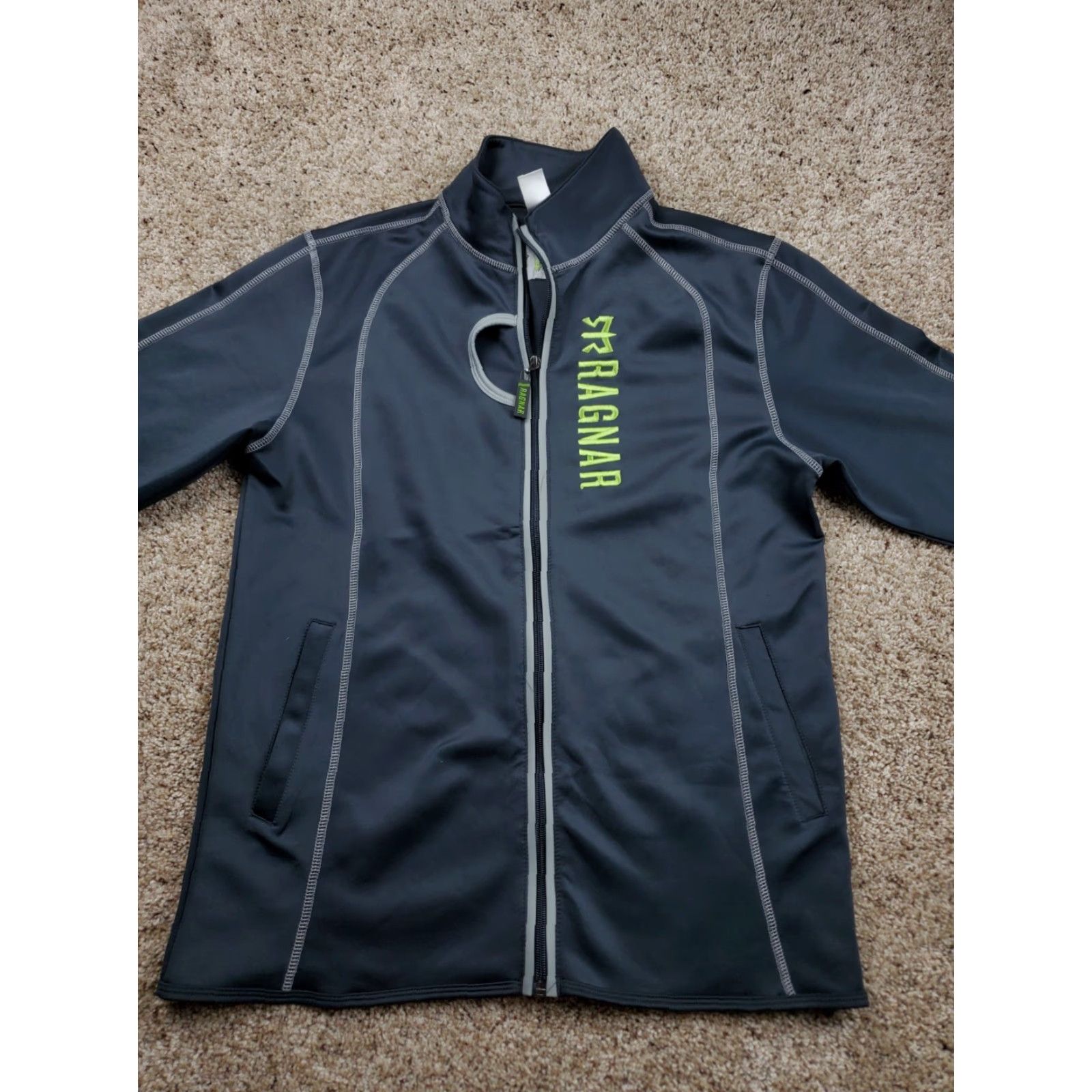 Vintage Ragnar Track Jacket Men XL Gray Full Zip Pockets Mock Neck Athletic Slim Fit/Activewear Short Jacket - Track Jacket, Full Zip, Pockets, Gray, XL, Men Size US XL / EU 56 / 4 - 3 Thumbnail