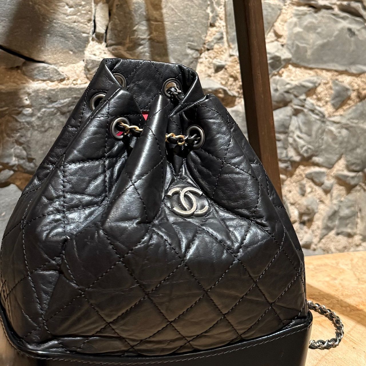 Chanel Chanel Black Lambskin Small Gabrielle Backpack Bag Size ONE SIZE - 2 Thumbnail