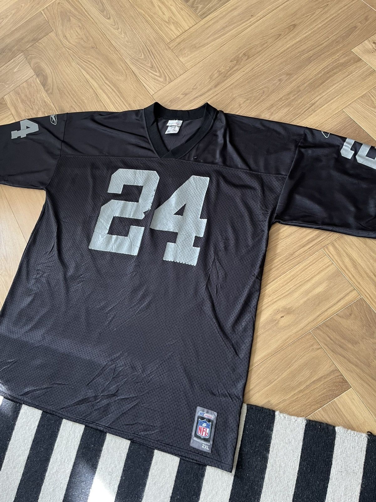 Reebok Vintage Los Angeles Raiders #24 Charles Woodson Reebok NFL Size US XXL / EU 58 / 5 - 4 Thumbnail