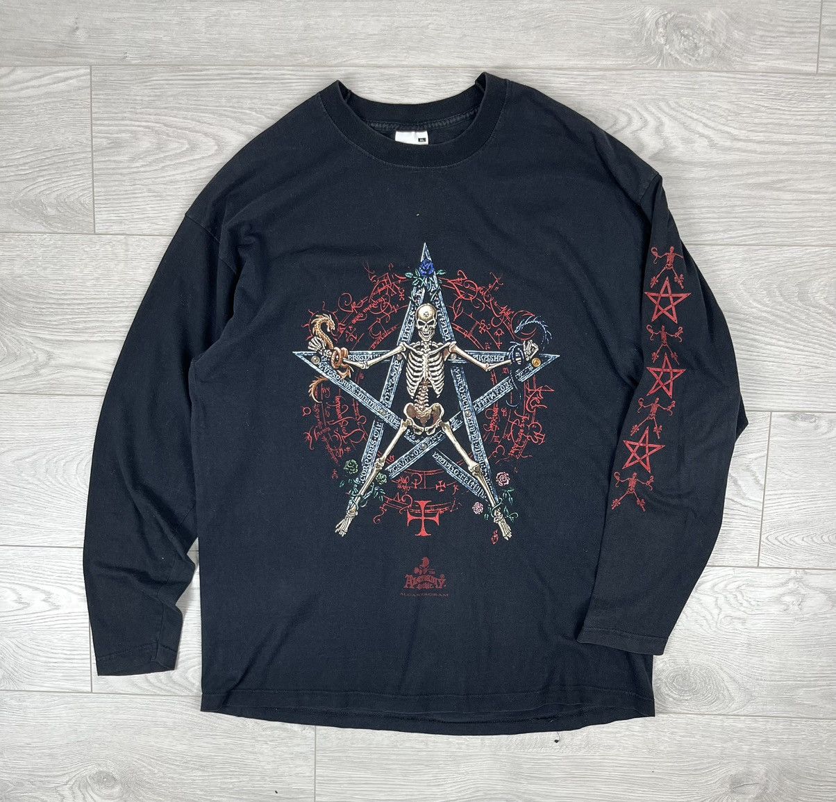 Vintage Alchemy Gothic Vintage Black Y2K Skull Longsleeve Shirt Size US XL / EU 56 / 4 - 1 Thumbnail