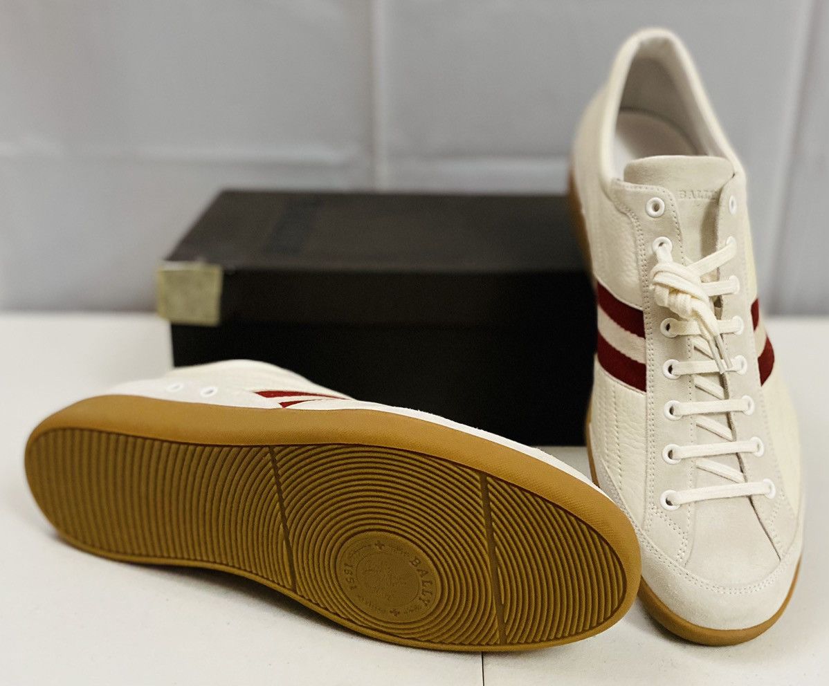 Bally Bally White/Cement Leather/Suede Stripe Nate Sneaker 12 NIB Size US 12 / EU 45 - 17 Thumbnail