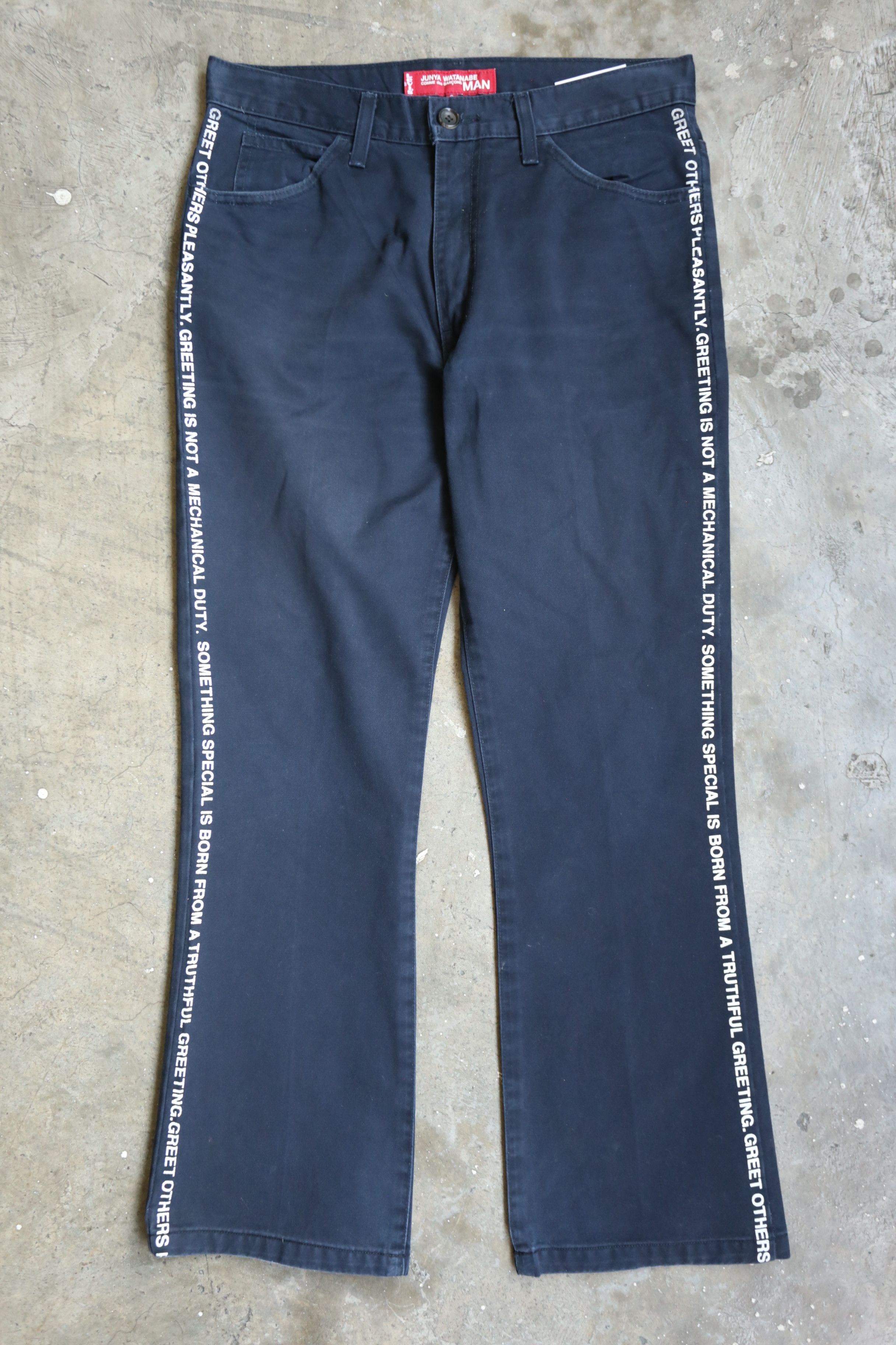 Junya Watanabe Junya Watanabe - S/S 02 - Poem Side-Print Trousers Size US 30 / EU 46 - 3 Thumbnail