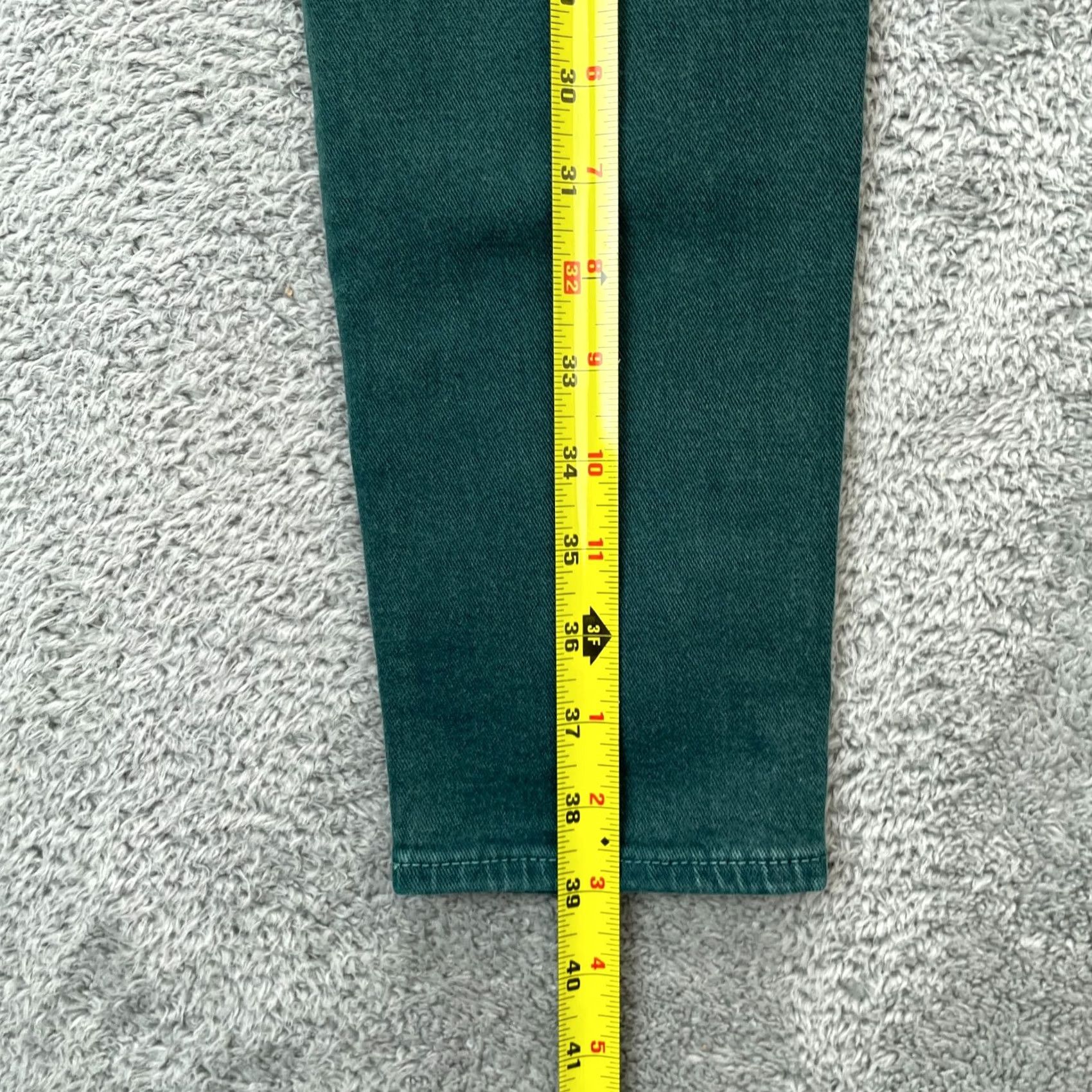 Paige Paige Jeans Womens 32x29 Green Hoxton Ultra Skinny Denim Logo Cotton Stretch Slim 5-Pocket Design Zipper Button Inseam 29 Size 24" / US 00 / IT 34 - 7 Thumbnail