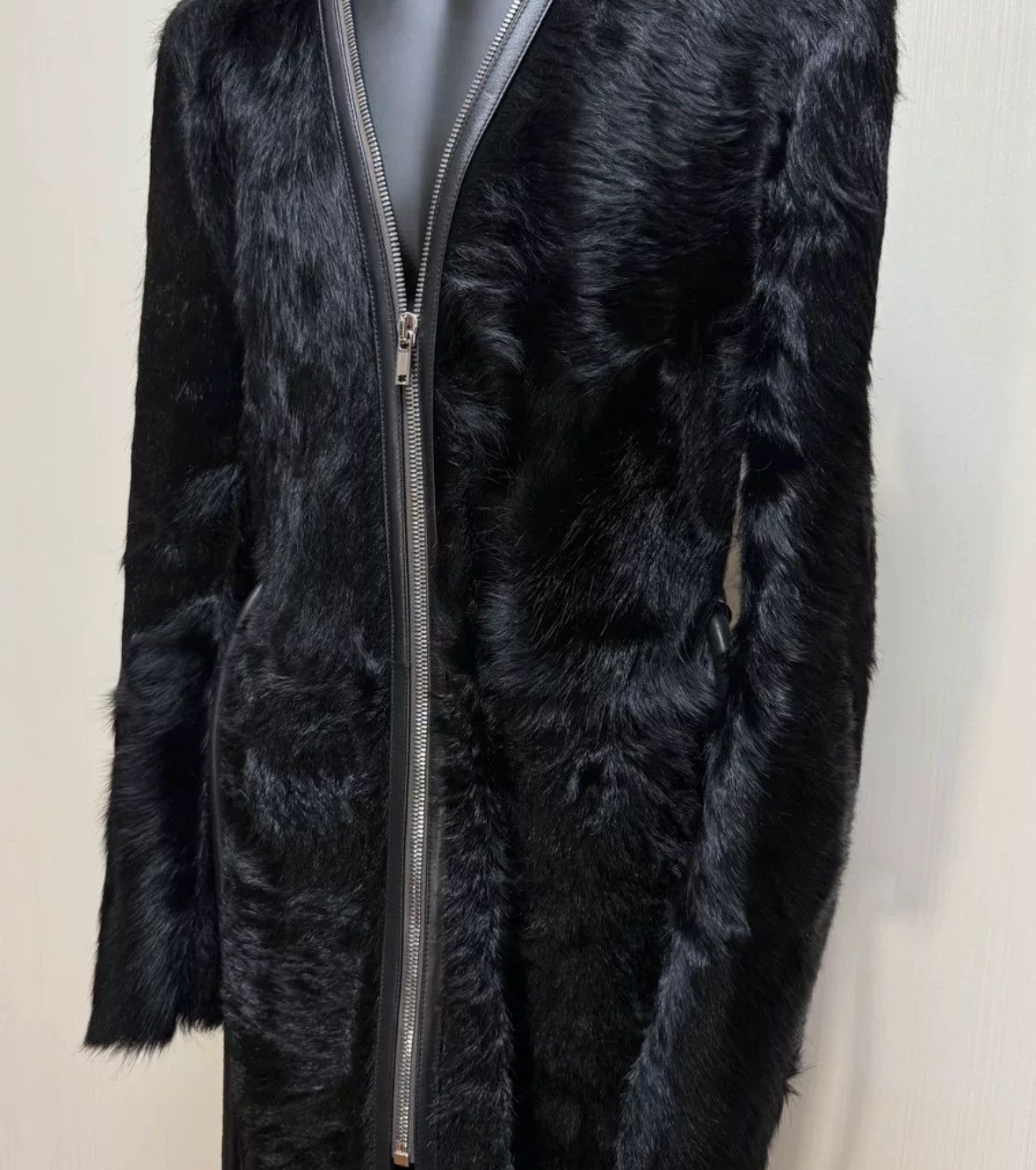 Rick Owens cow hair leather Klaus coat 2412-Nextarrow