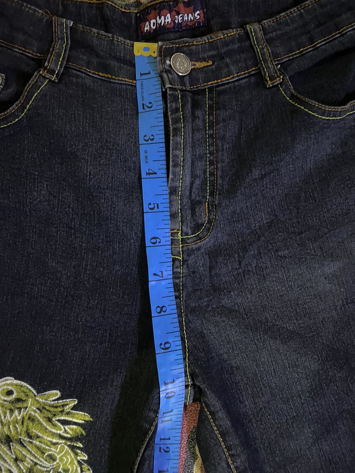 Japanese Brand 🔥FLARE🔥Japanese Brand Aoma Jeans Sukajan Dragon Style Denim Size US 29 - 12 Thumbnail