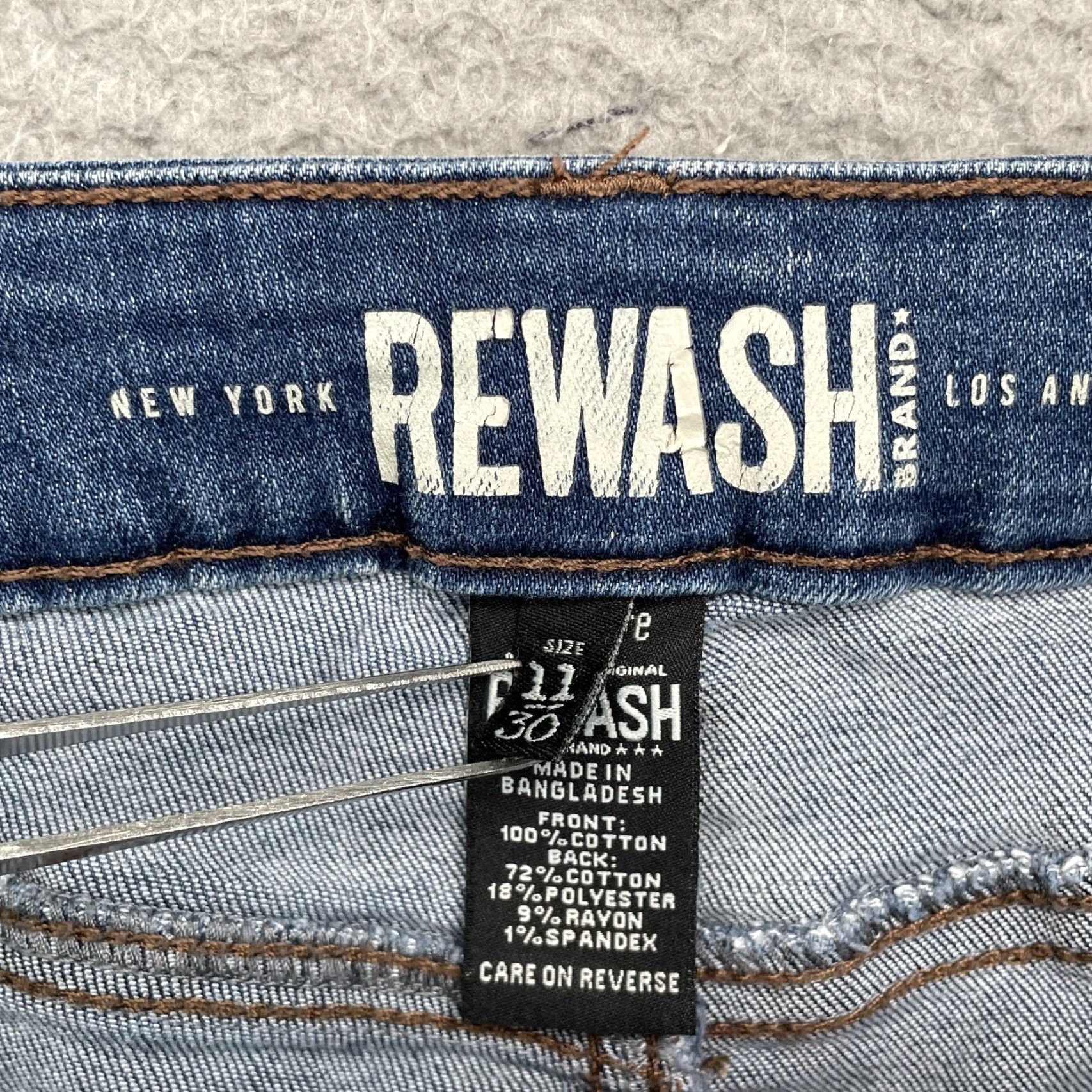 Vintage Rewash Shorts Women's 30 Cut Off Denim Daisy Dukes 90's Y2K Grunge Festival Blue 2.0 in. Size 30" / US 8 / IT 44 - 5 Thumbnail