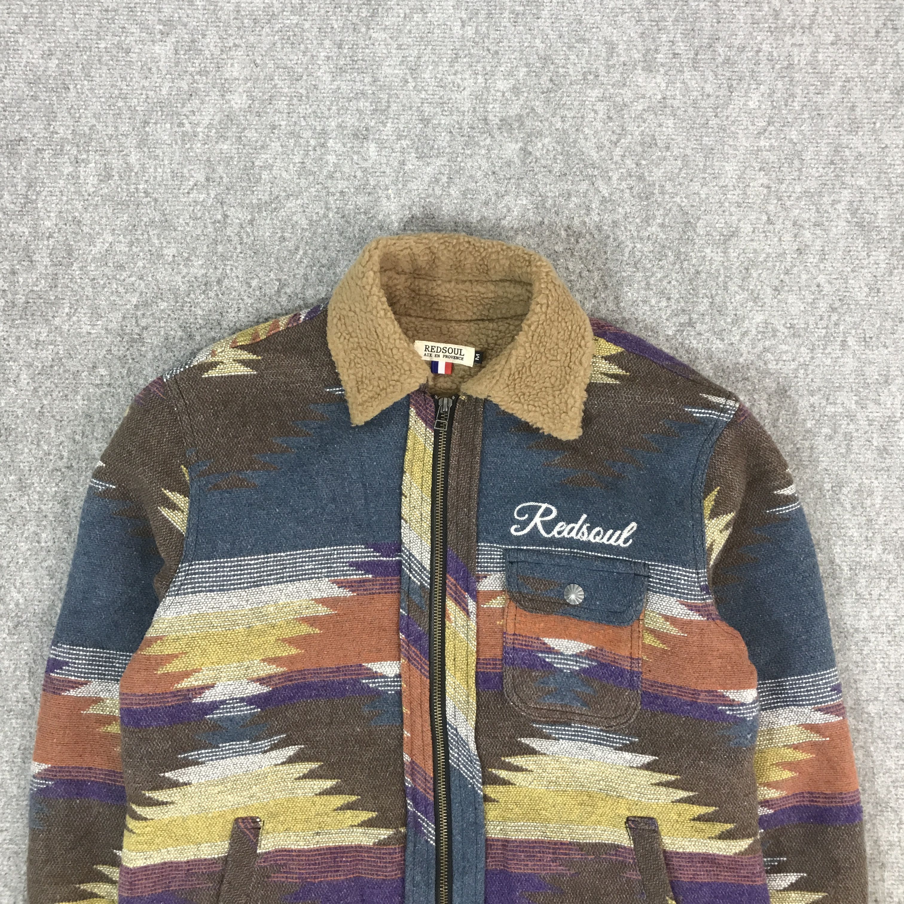 Japanese Brand REDSOUL JAPAN MULTICOLOU BAVAJO JACKET Size US M / EU 48-50 / 2 - 3 Thumbnail