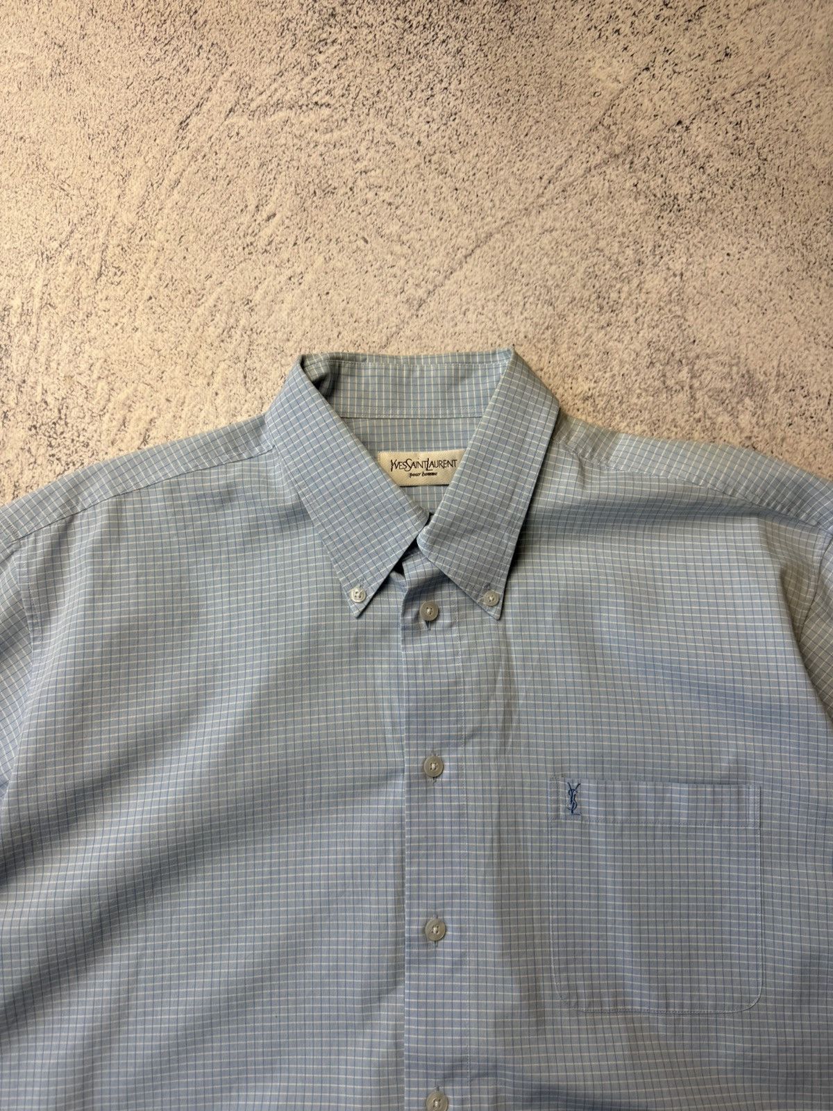 Vintage Mens Vintage Yves Saint Laurent Shirts Button up Luxury YSL Size US L / EU 52-54 / 3 - 15 Thumbnail