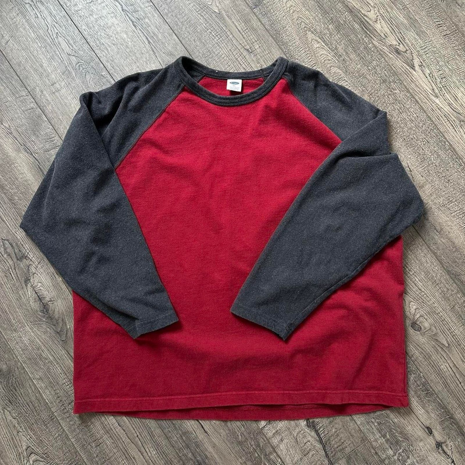 Old Navy × Vintage Vintage Y2K Old Navy Blank Basic Red Skater Longsleeve Shirt Size US XXL / EU 58 / 5 - 7 Thumbnail