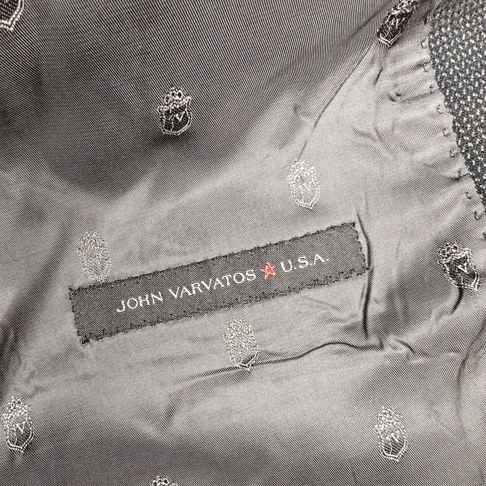 John Varvatos VINTAGE John Varvatos U.S.A. Blazer Mens 42R Gray Cotton Check Sport Coat Jacket Classic Size 42R - 4 Thumbnail