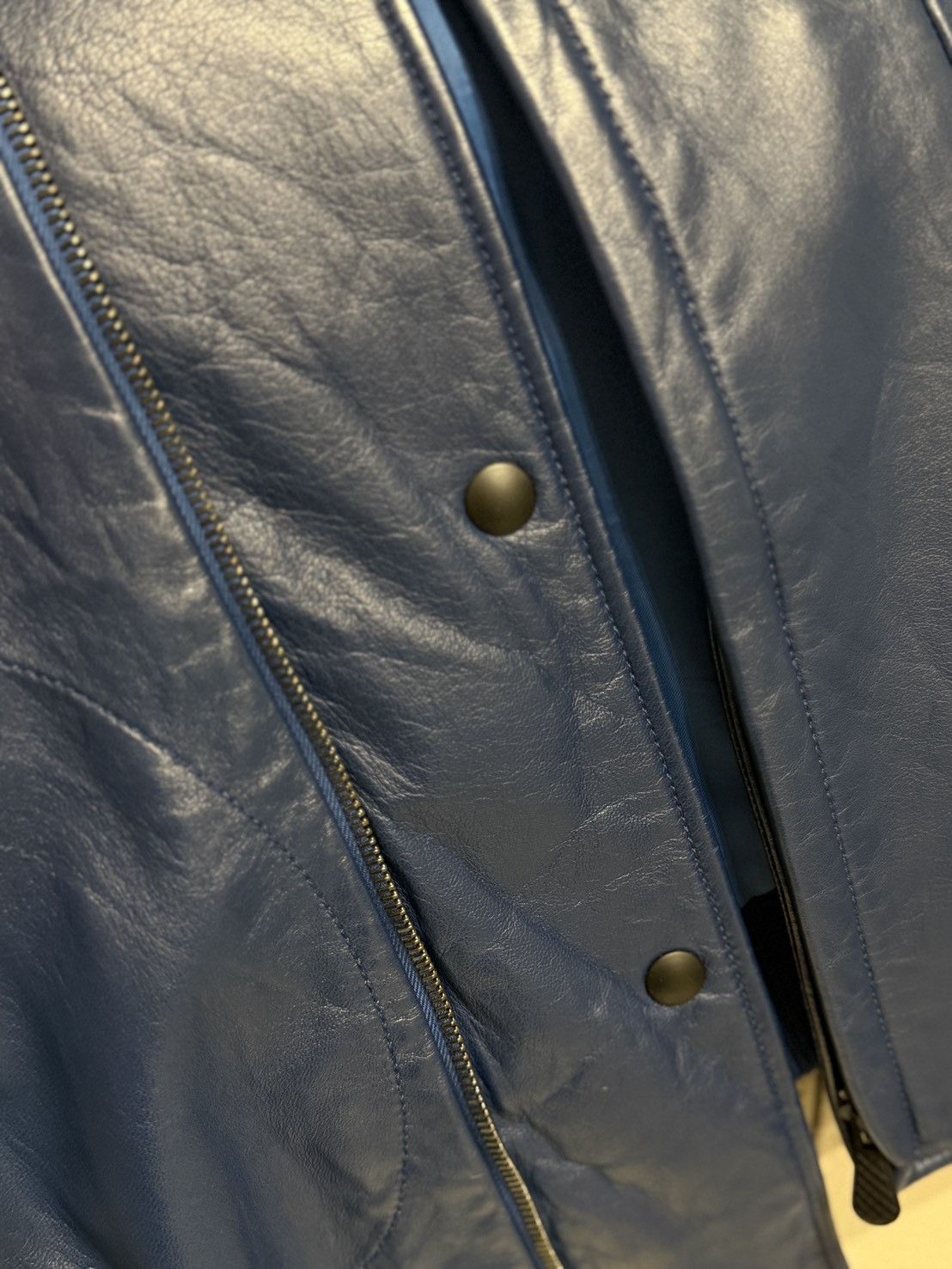 Bottega Veneta Bottega Veneta blue leather bomber jacket Size US M / EU 48-50 / 2 - 4 Thumbnail