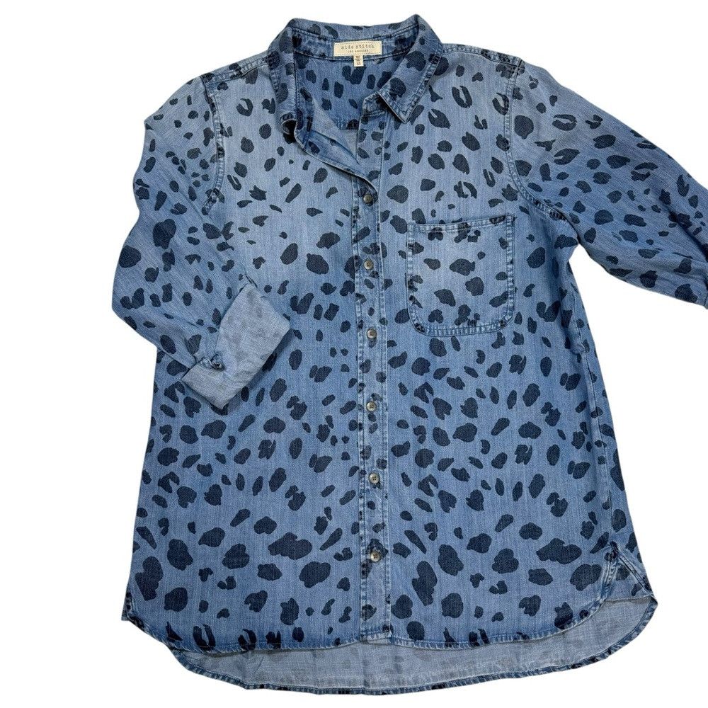 Other New SIDE STITCH Button Front Animal Print Denim Shirt Size Size XS / US 0-2 / IT 36-38 - 6 Thumbnail