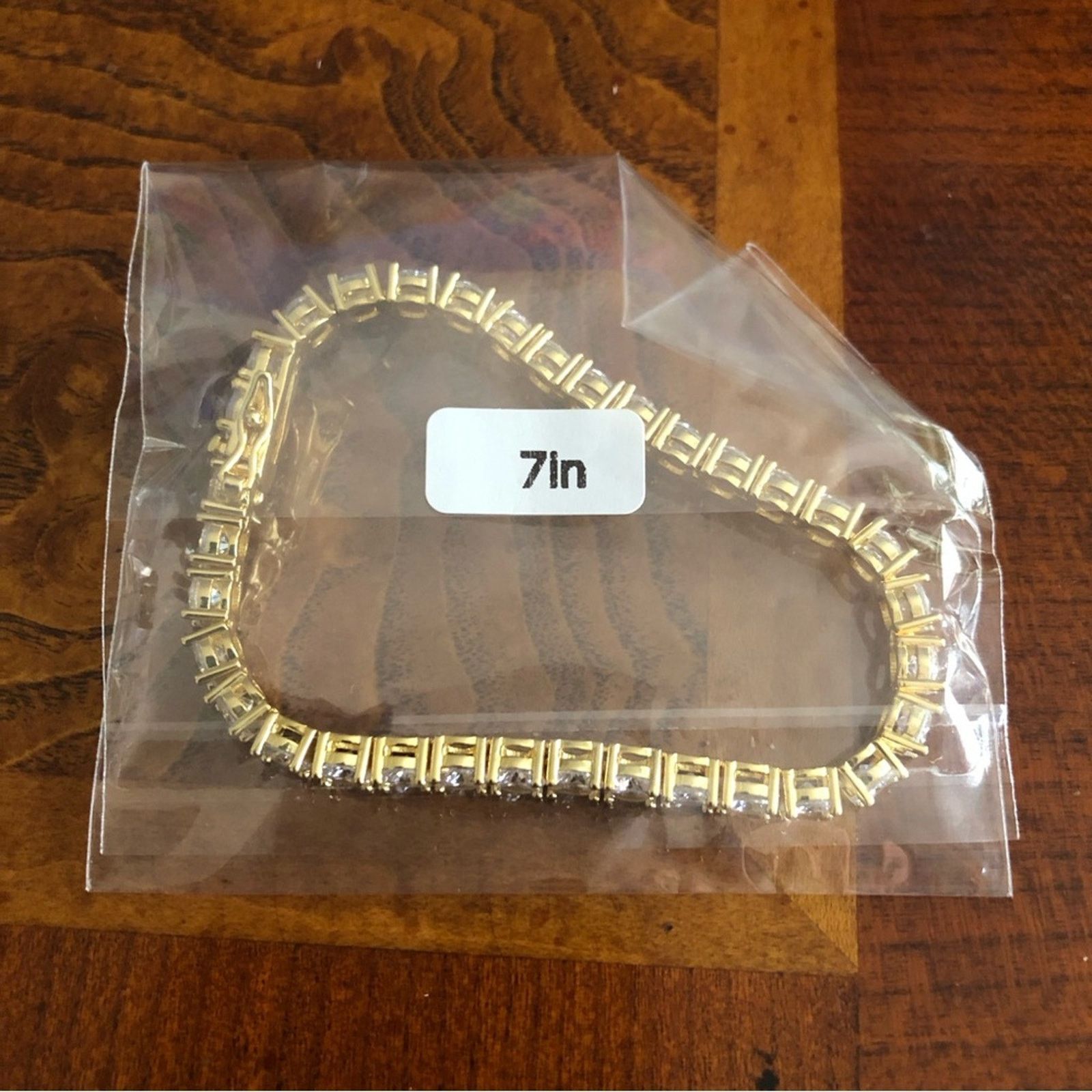 Jewelry Men’s 5mm round cubic zirconia 14k GP bracelet 7” Size ONE SIZE - 13 Thumbnail