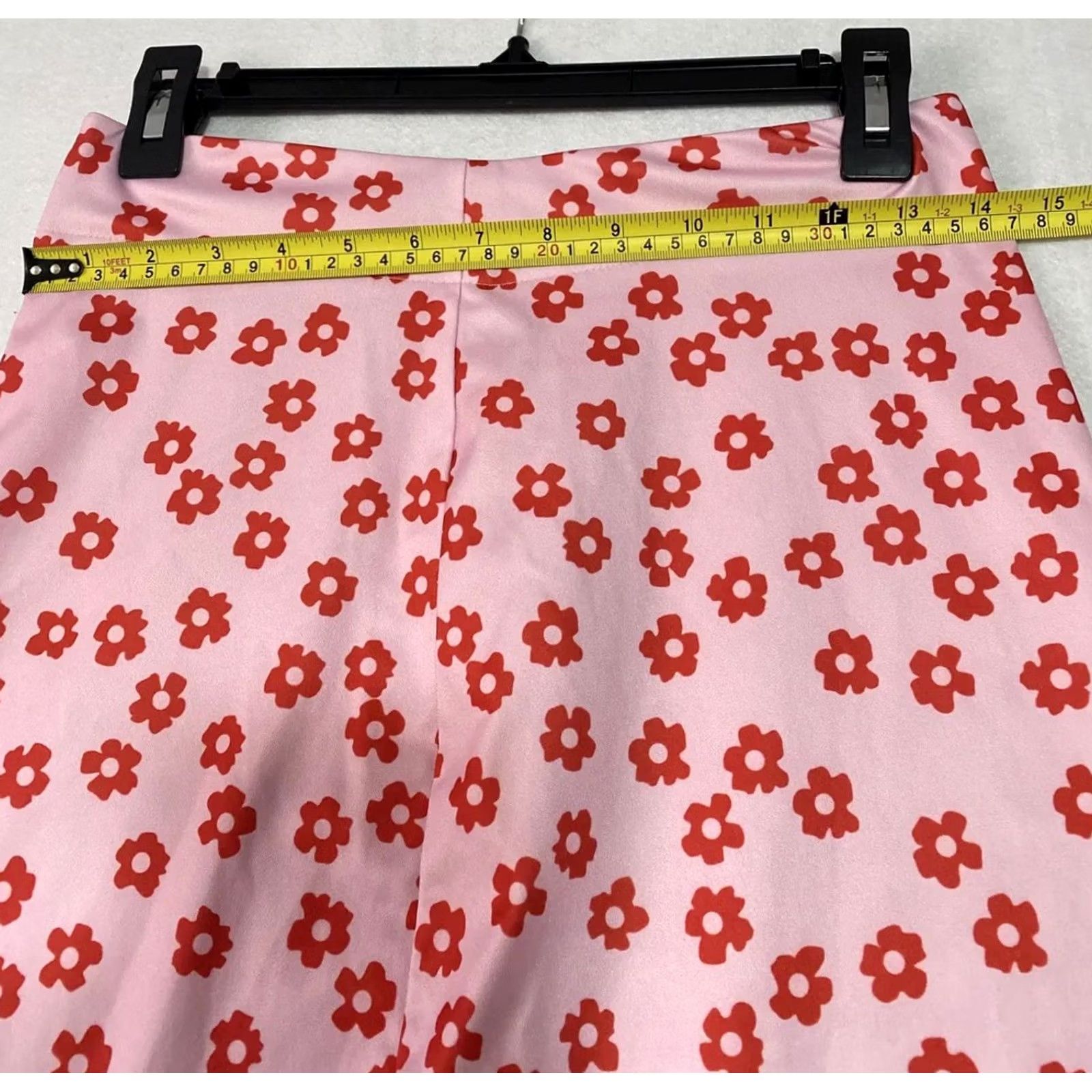 Vintage ROMWE Skirt Women S Pink Flower Mini Short Zip Spring Summer Party/Cocktail Size 28" / US 6 / IT 42 - 2 Thumbnail