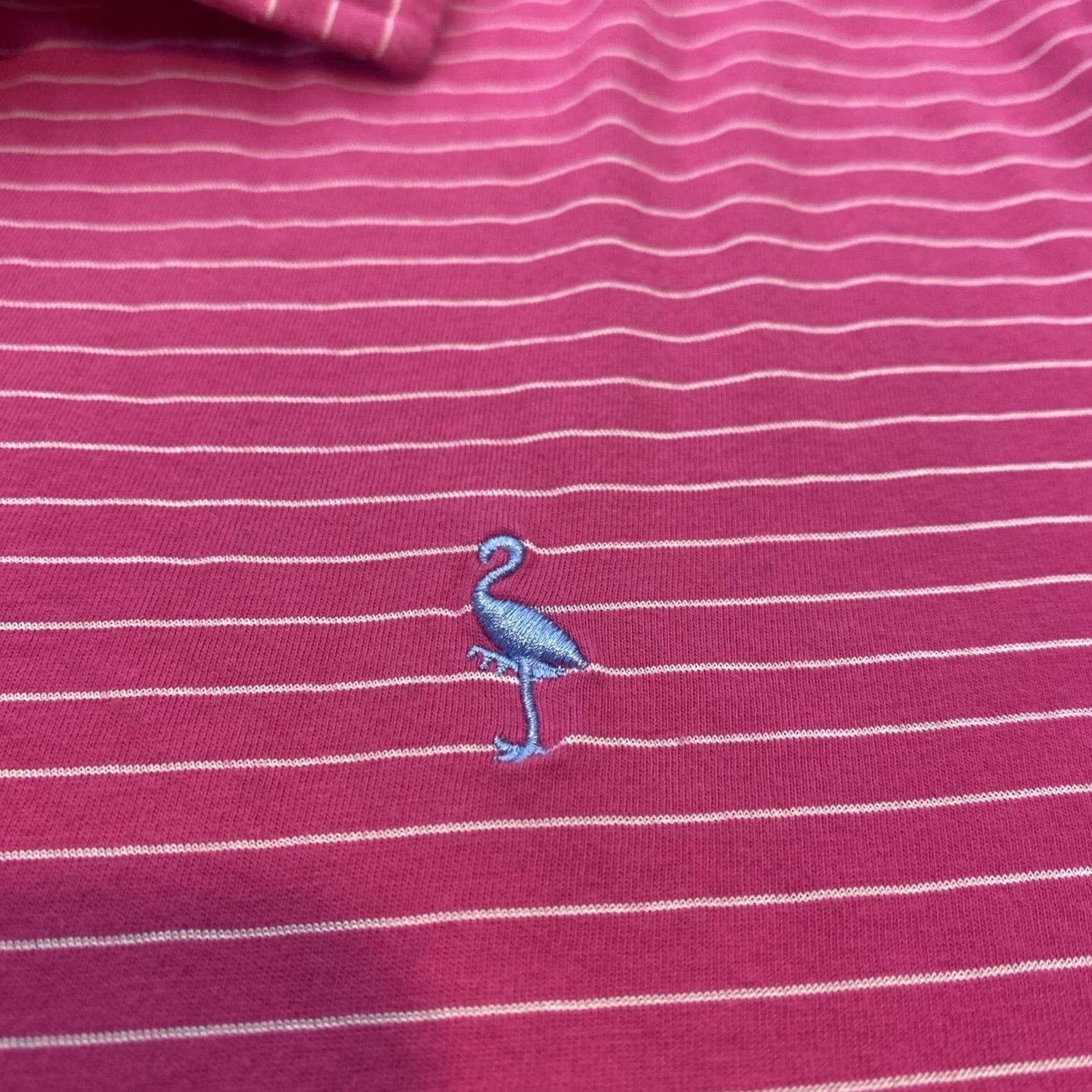 Tailorbyrd TAILORBYRD Polo Shirt Mens Medium Pink Striped Performance Stretch Logo Polo Size US M / EU 48-50 / 2 - 3 Thumbnail