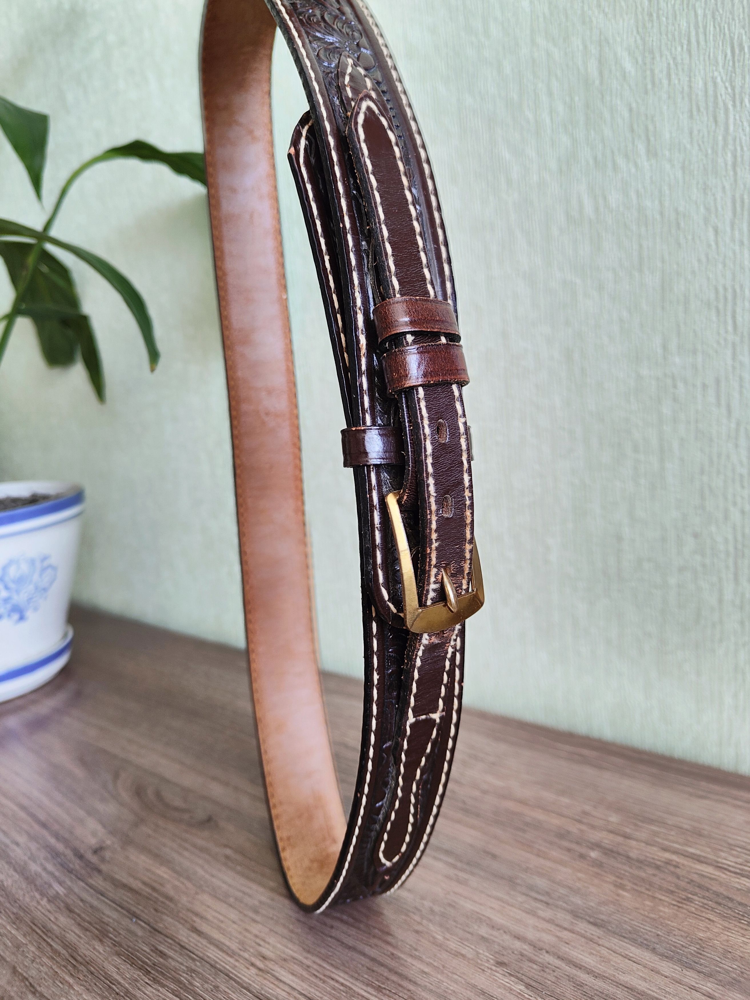 Tony Lama Vintage Tony Lama Leather Belt Made in USA Size ONE SIZE - 1 Thumbnail