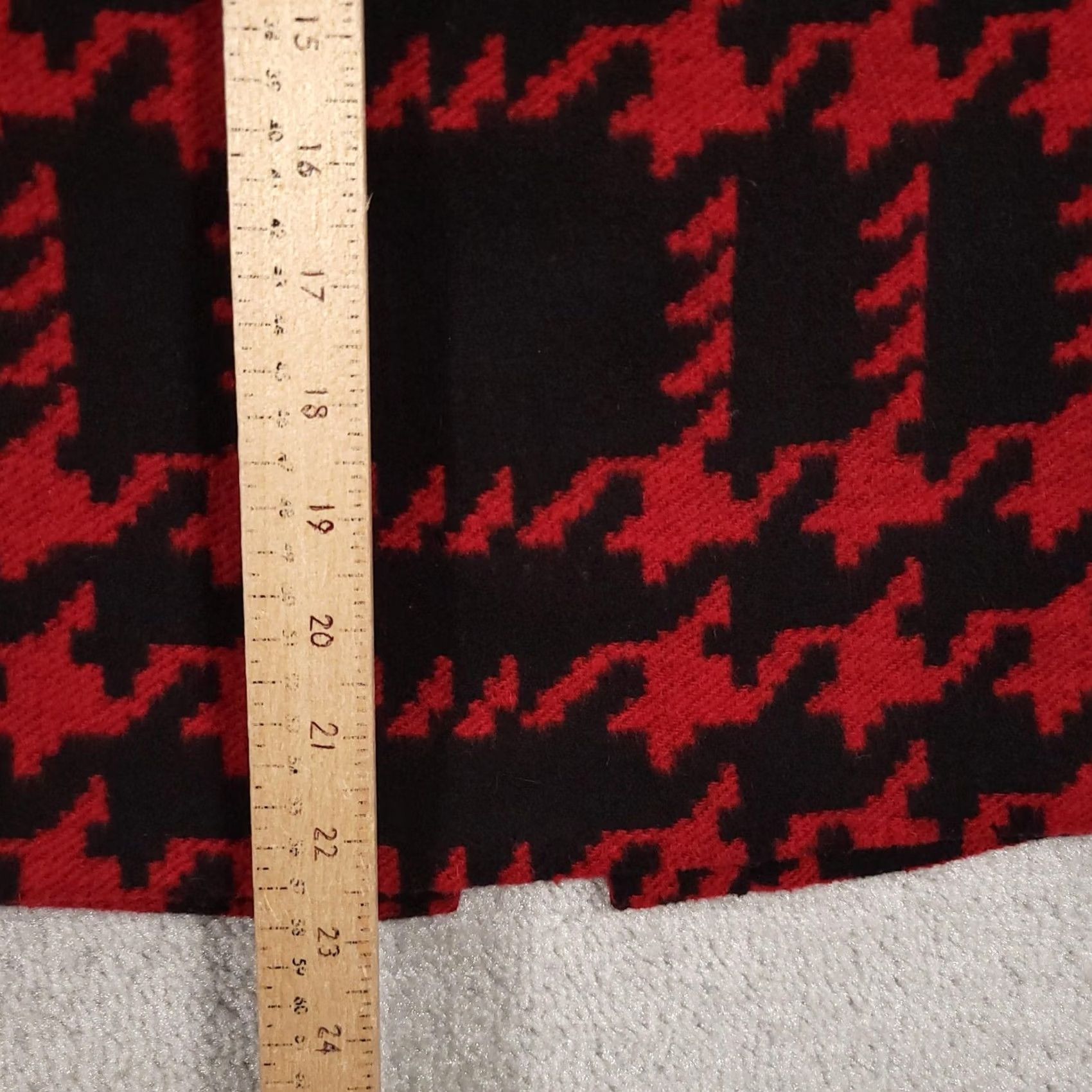 Talbots Talbots Skirt Womens 6 Red Houndstooth Wool Blend Pencil Lined Career Work Size 28" / US 6 / IT 42 - 6 Thumbnail