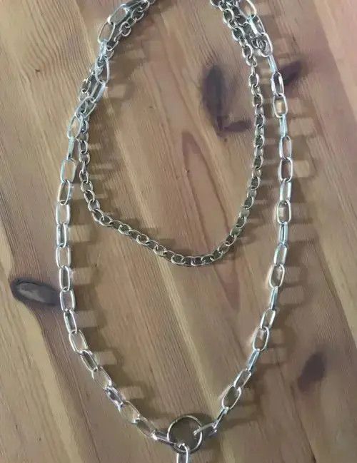 Jewelry Silver Chain necklace adjustable Size ONE SIZE - 2 Thumbnail