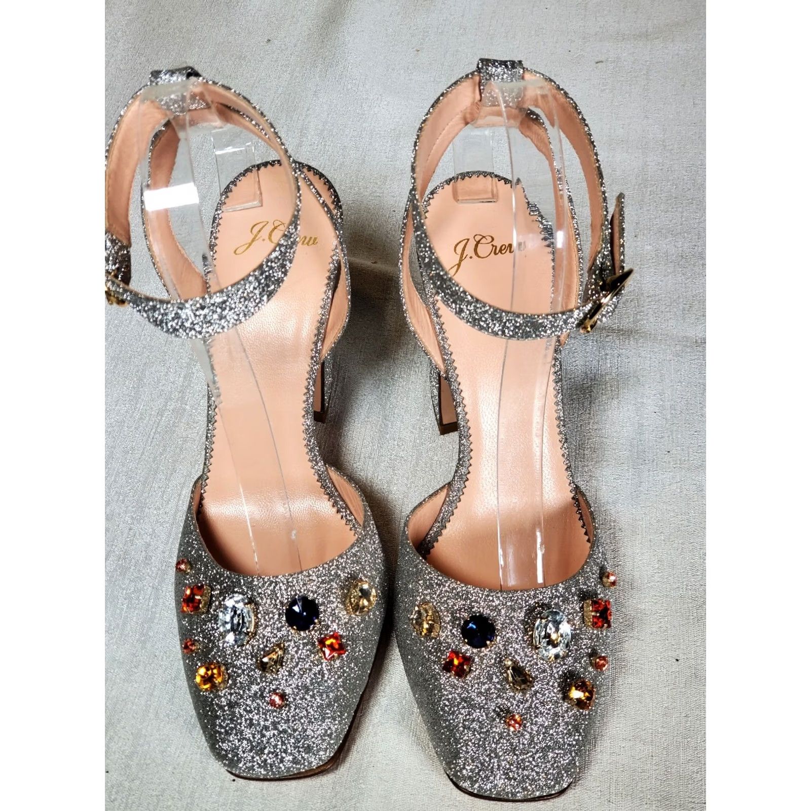 J.Crew J.Crew Harlow Ankle Strap Pumps Heels Embellished Glitter Crystals Women's US 8 Size US 8 / IT 38 - 3 Thumbnail