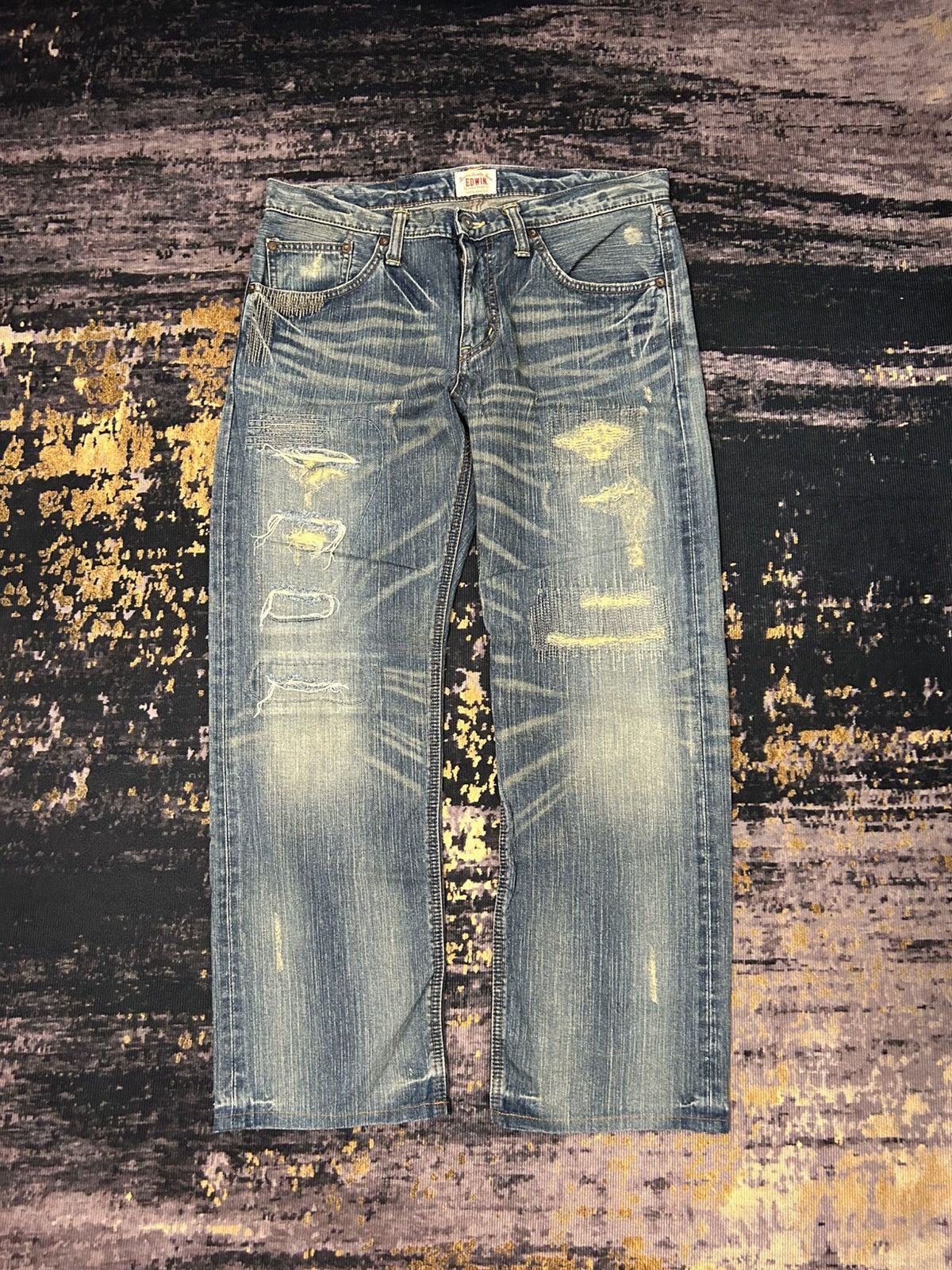 Edwin Vintage Edwin Japan Distressed Jeans Size US 36 / EU 52 - 2 Thumbnail