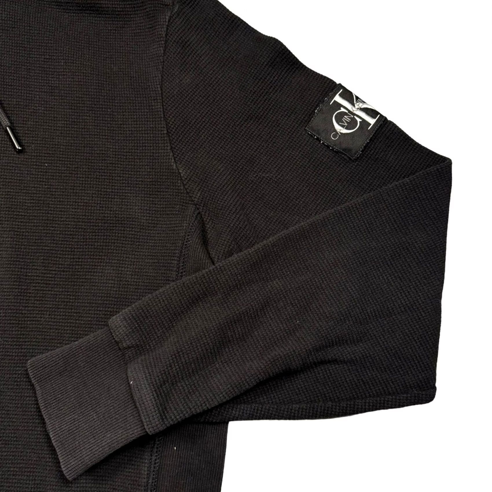Vintage Calvin Klein Sweatshirt Men's XS Waffle Black Long Sleeve Hoodie Size US XS / EU 42 / 0 - 2 Thumbnail