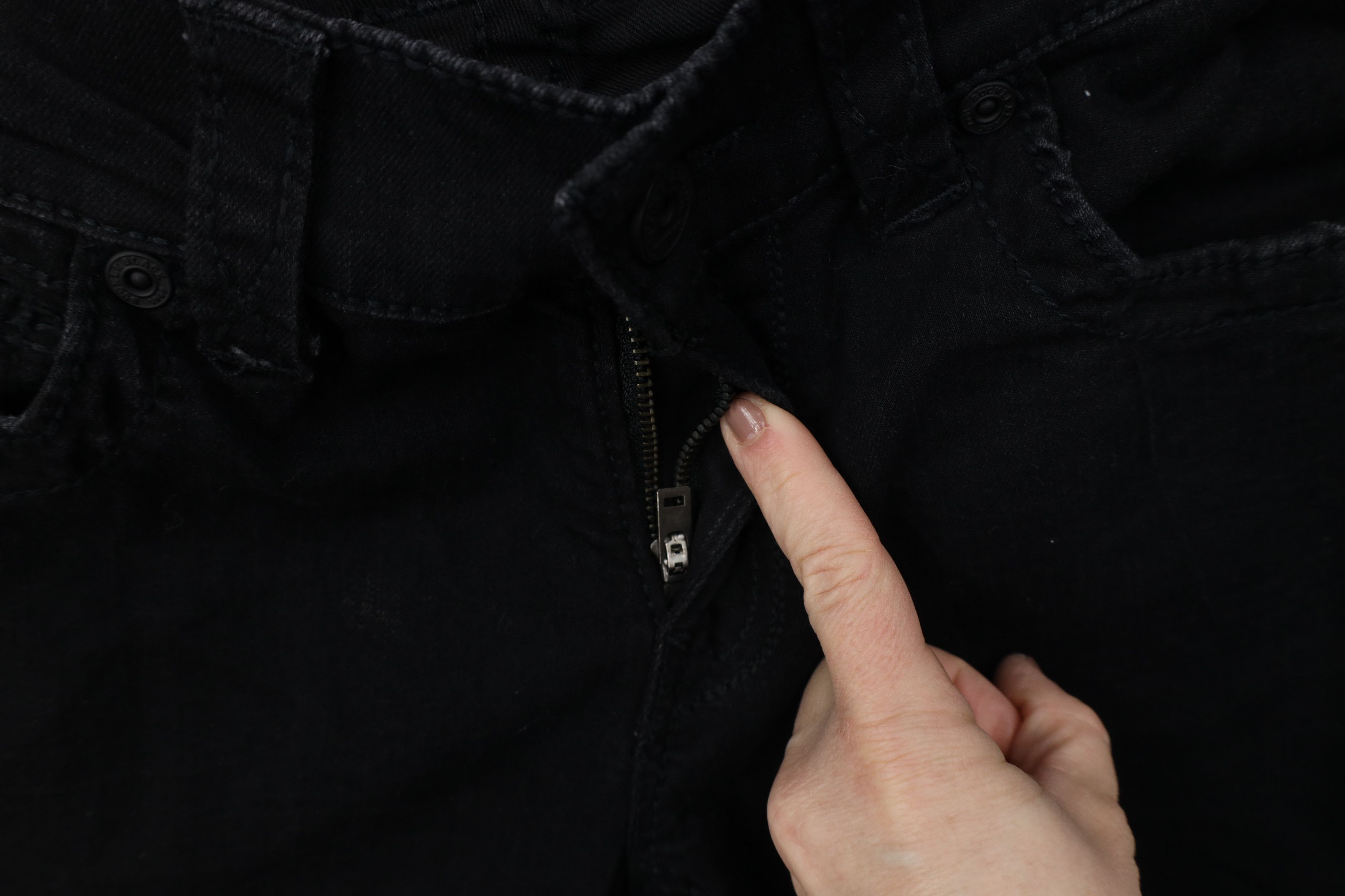 Vintage Buckle Black Thick Stitch Fit No 9 Straight Leg Denim Jeans Size US 29 - 6 Thumbnail