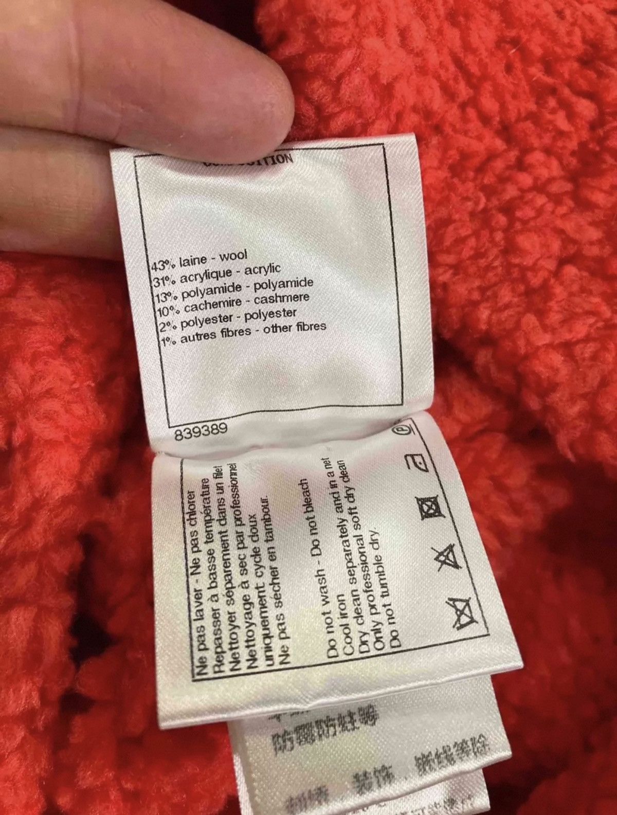 Chanel Chanel 34 Red Teddy Logo CC Wool Sweater Jumper Size XXS / US 00 / IT 34 - 8 Thumbnail