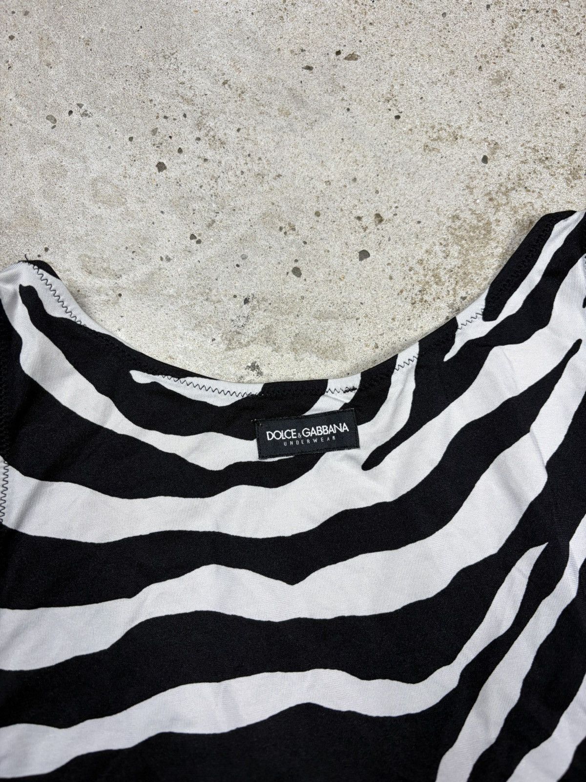 Dolce & Gabbana Vintage 2000s Dolce & Gabbana Underwear Zebra Print Tank Size S / US 4 / IT 40 - 10 Thumbnail