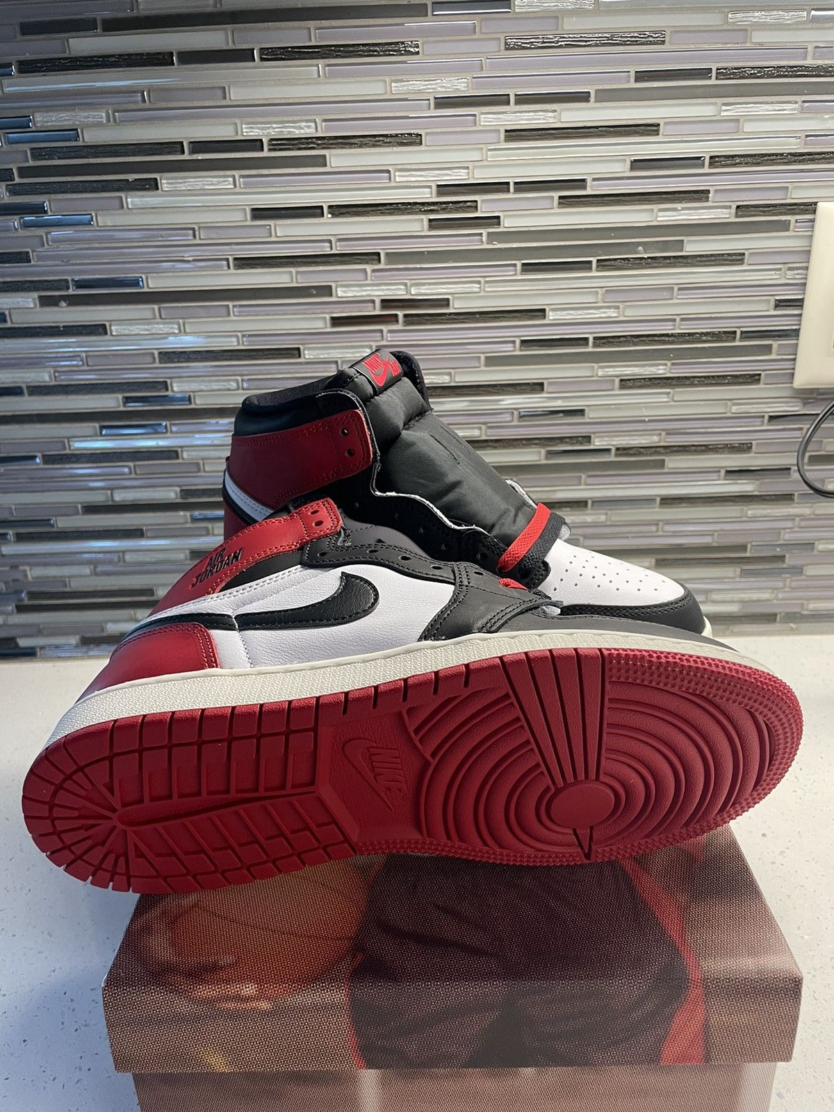 Nike Jordan 1 black toe reimagined Size US 4 / IT 34 - 5 Thumbnail