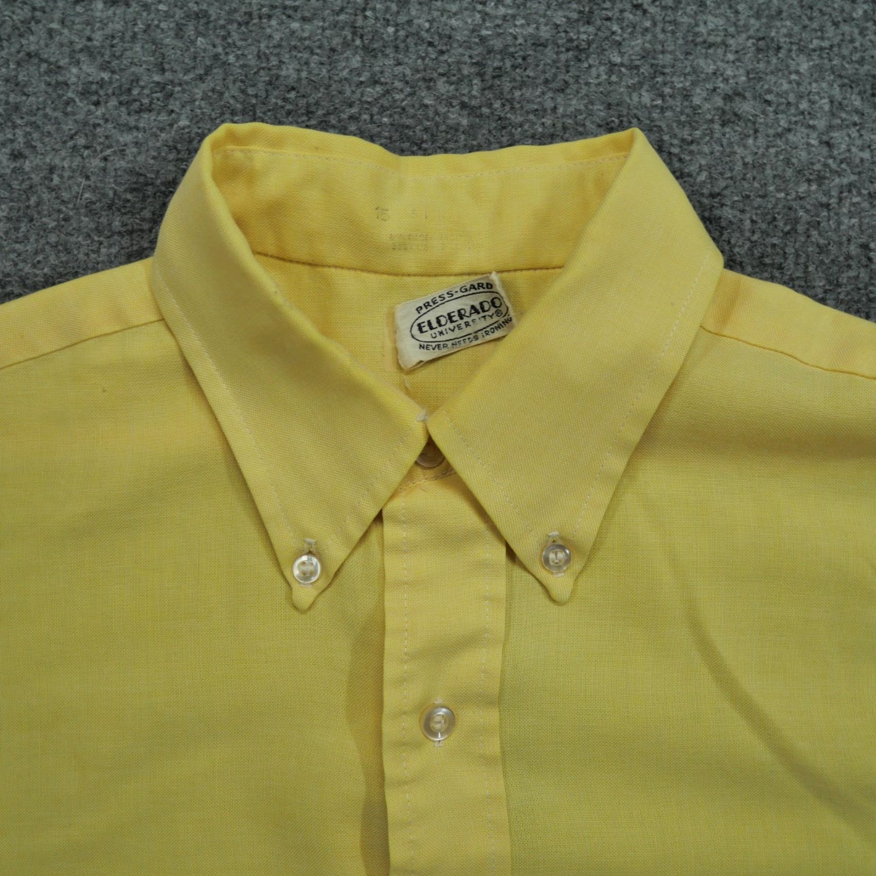 Vintage VINTAGE Elderado Shirt Mens 15 Button-Down Oxford 50s 60s Yellow Cotton Short Sleeve Pocket Button-Up Collared Regular Casual Size US M / EU 48-50 / 2 - 2 Thumbnail