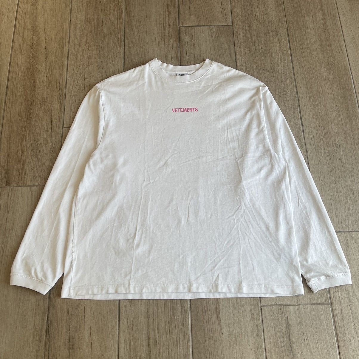 Pink Logo Oversized Thick Long Sleeve T-Shirt