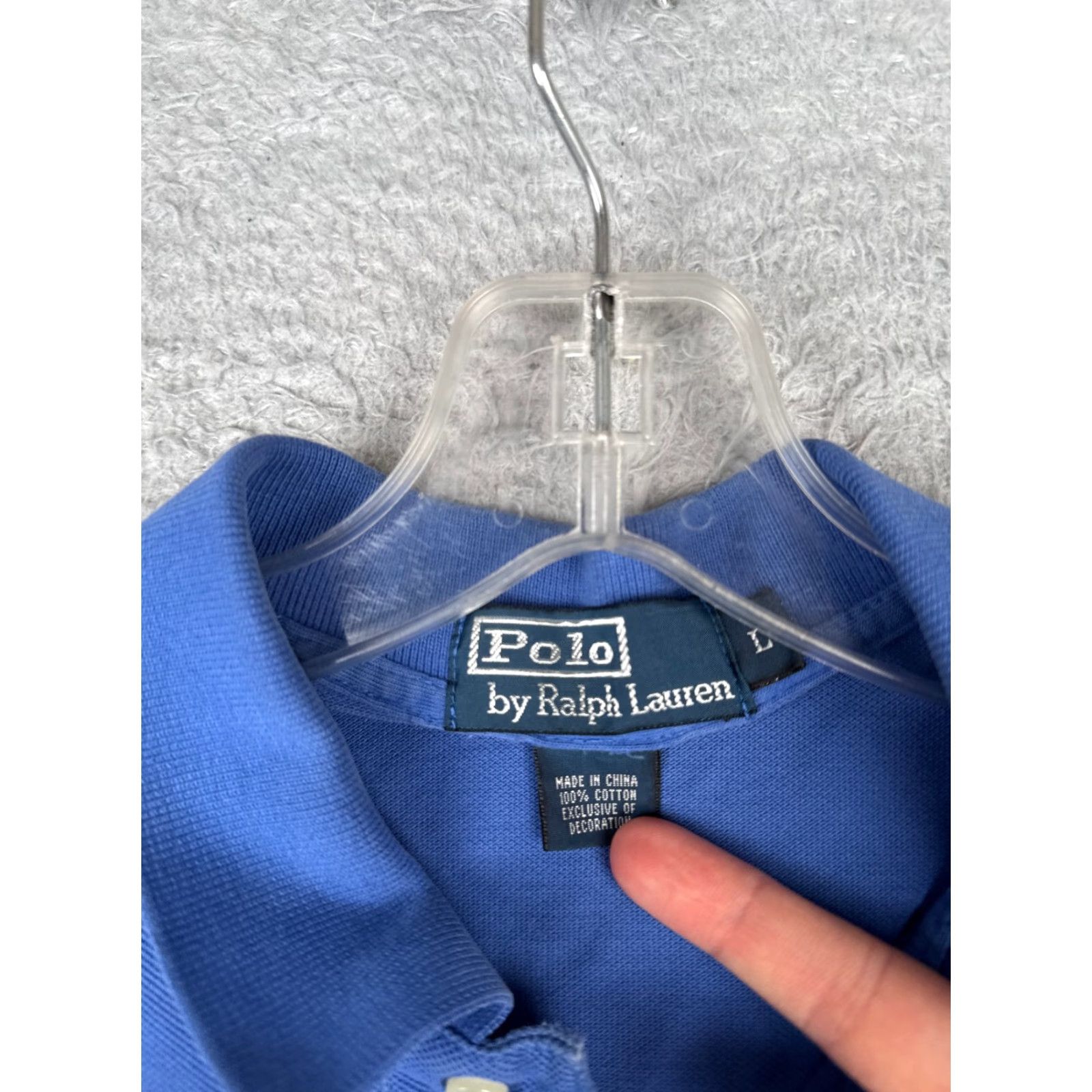 Ralph Lauren VINTAGE Ralph Lauren Shirt Men L Blue Polo 100% Cotton Short Sleeve Size US L / EU 52-54 / 3 - 7 Thumbnail